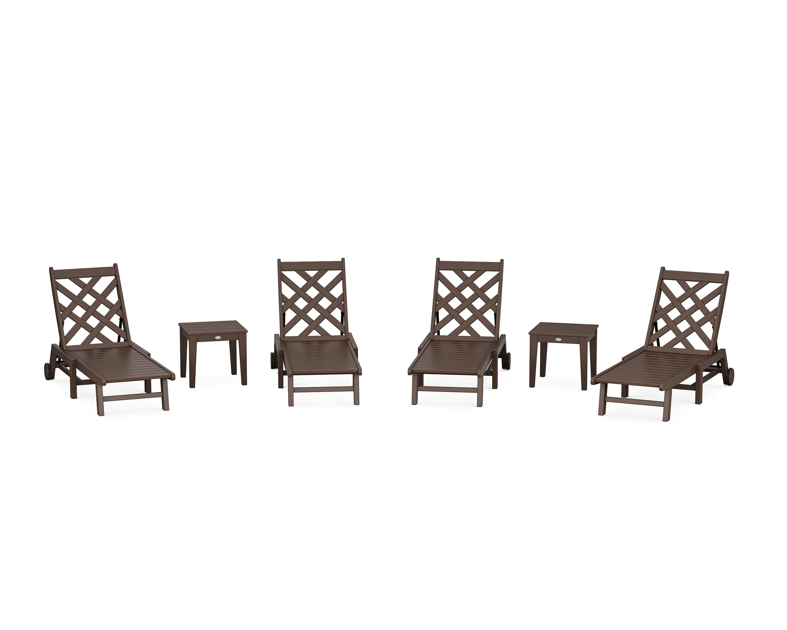 Country Living Wovendale 6-Piece Chaise Set with Wheels in Mahogany