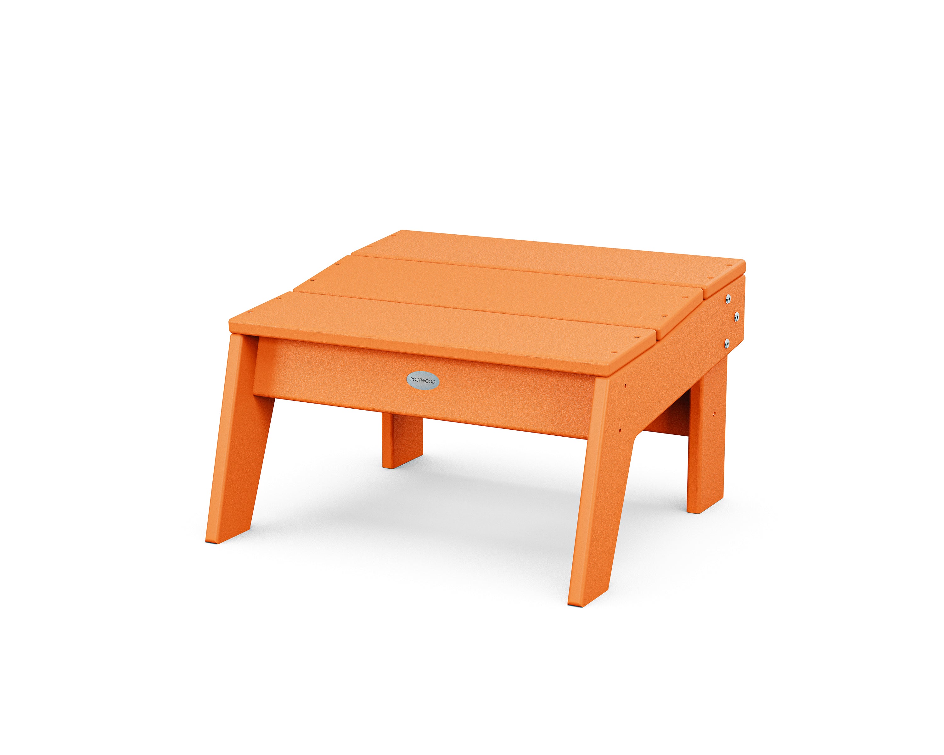 POLYWOOD Modern Studio Ottoman in Tangerine