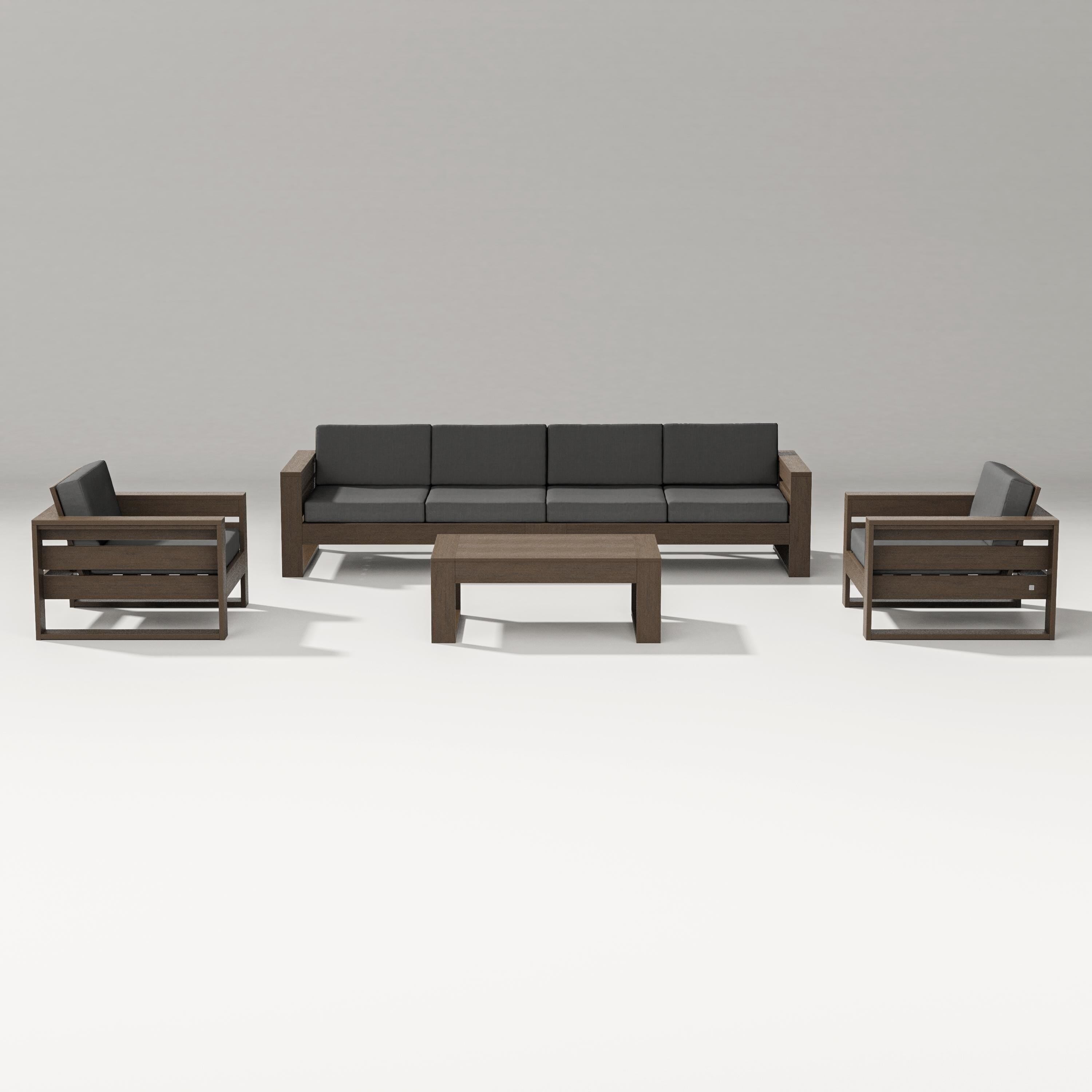 PW Designer Series Latitude 5-Piece Lounge Sofa Set in Kona / Spectrum Carbon