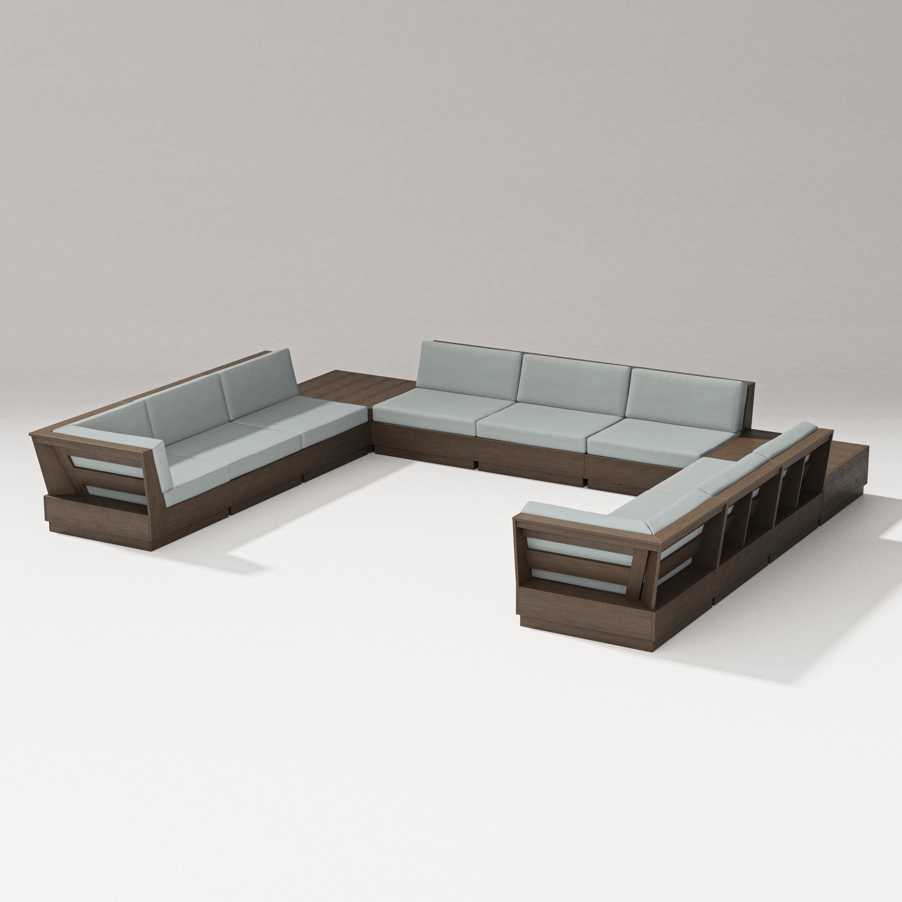PW Designer Series Elevate 11-Piece U-Shaped Sofa Sectional in Kona / Spa
