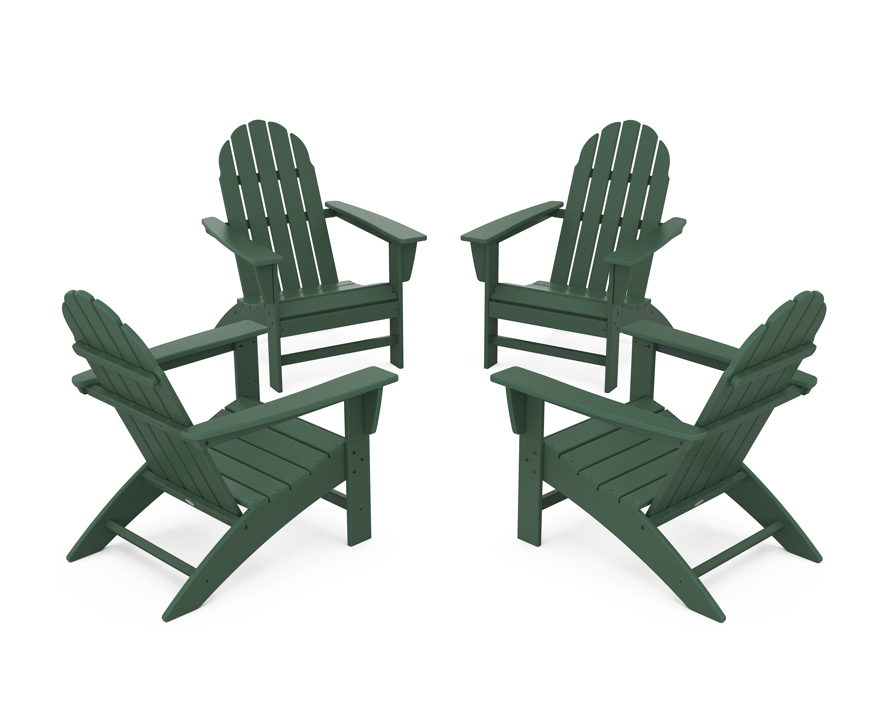 POLYWOOD Vineyard 4-Piece Adirondack Conversation Set in Green