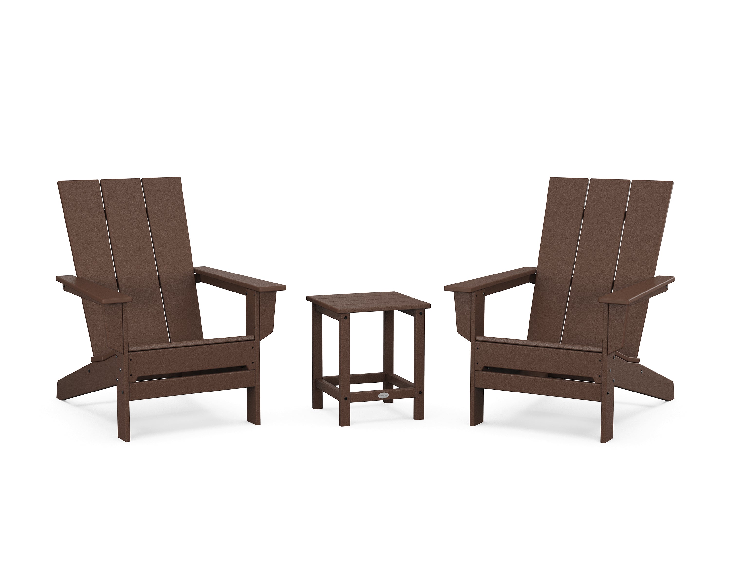 POLYWOOD 3-Piece Modern Studio Adirondack Set in Mahogany