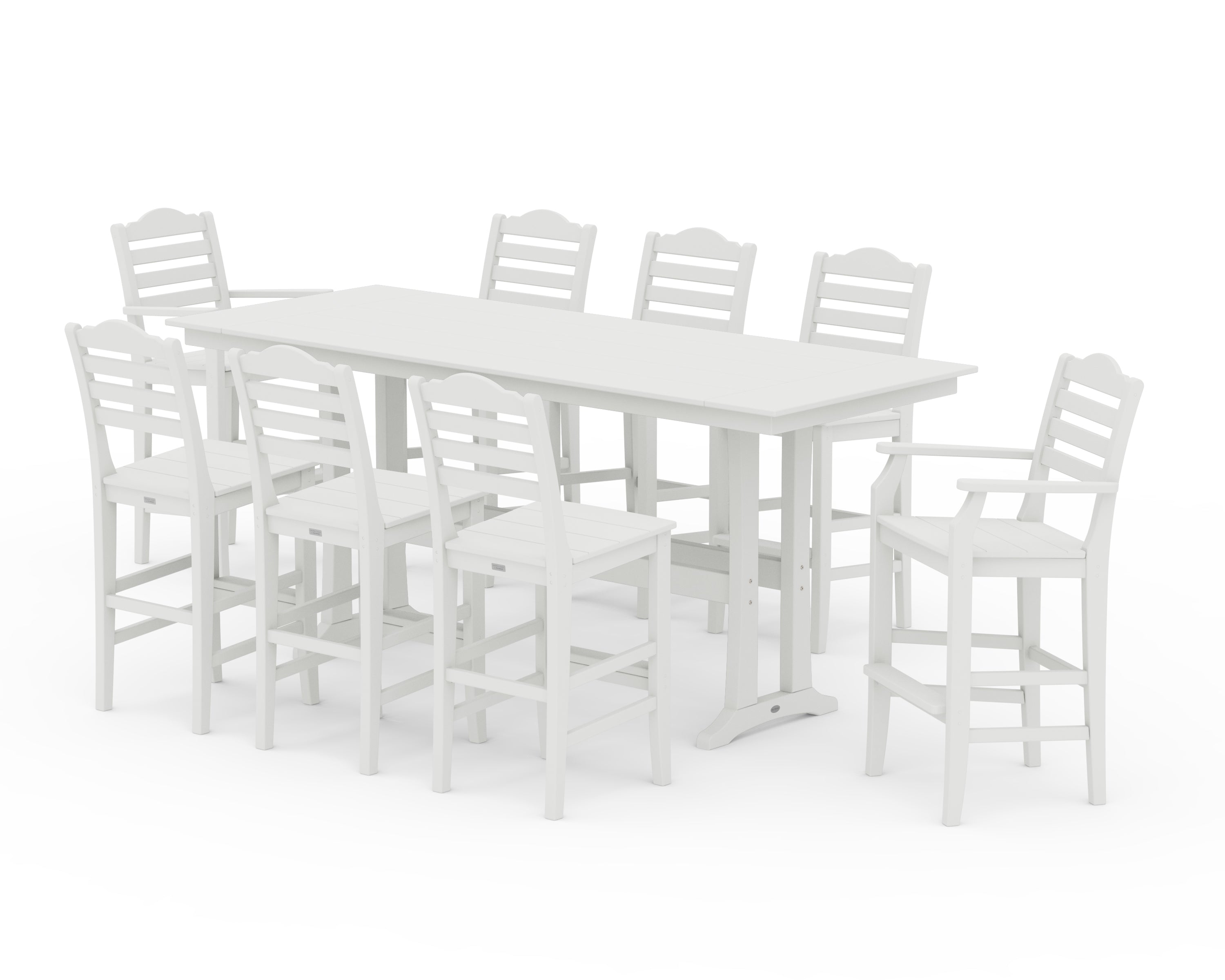 Draper James™ by POLYWOOD Savannah 9-Piece Farmhouse Bar Set with Trestle Legs in Vintage White