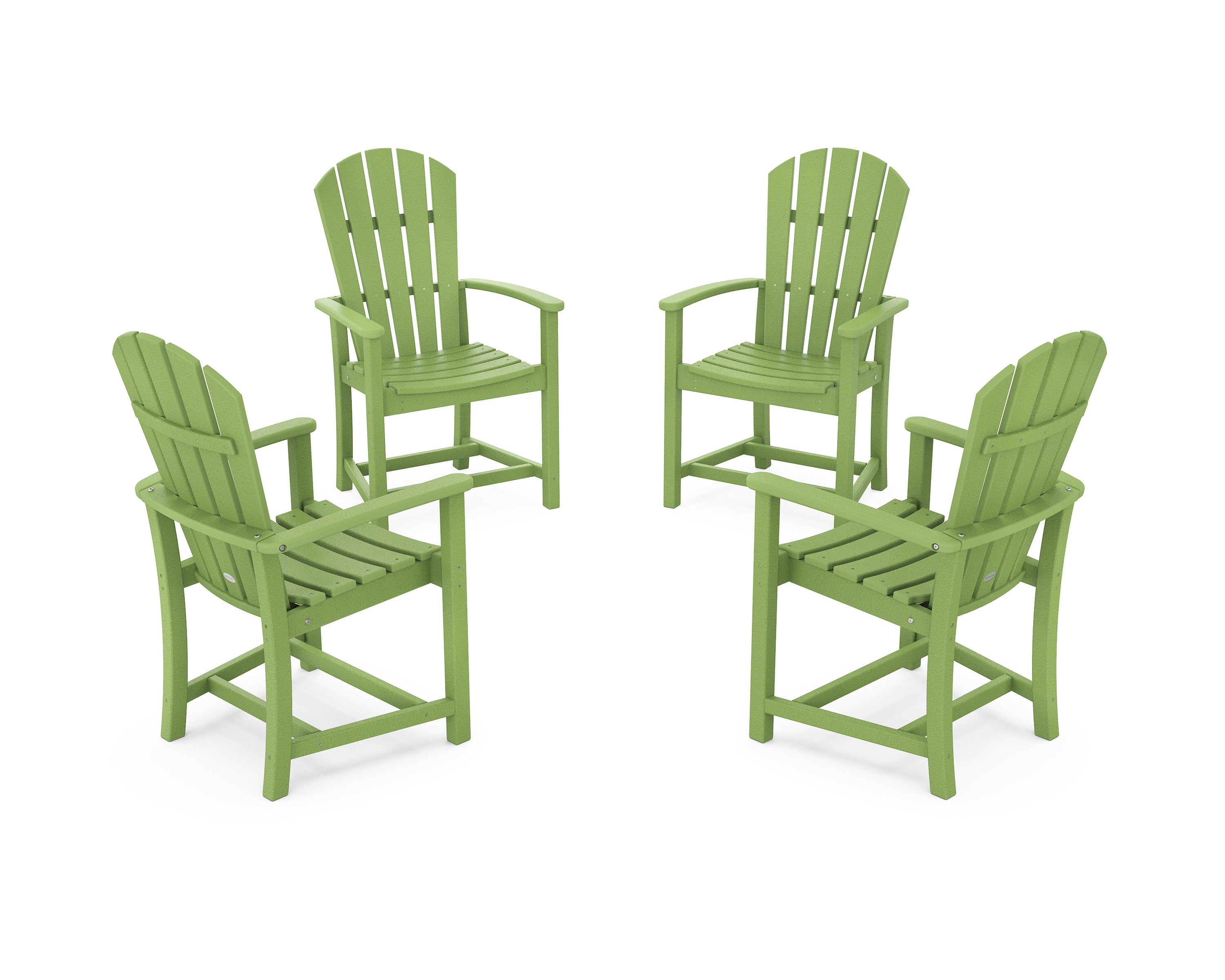 POLYWOOD Palm Coast 4-Piece Upright Adirondack Conversation Set in Lime