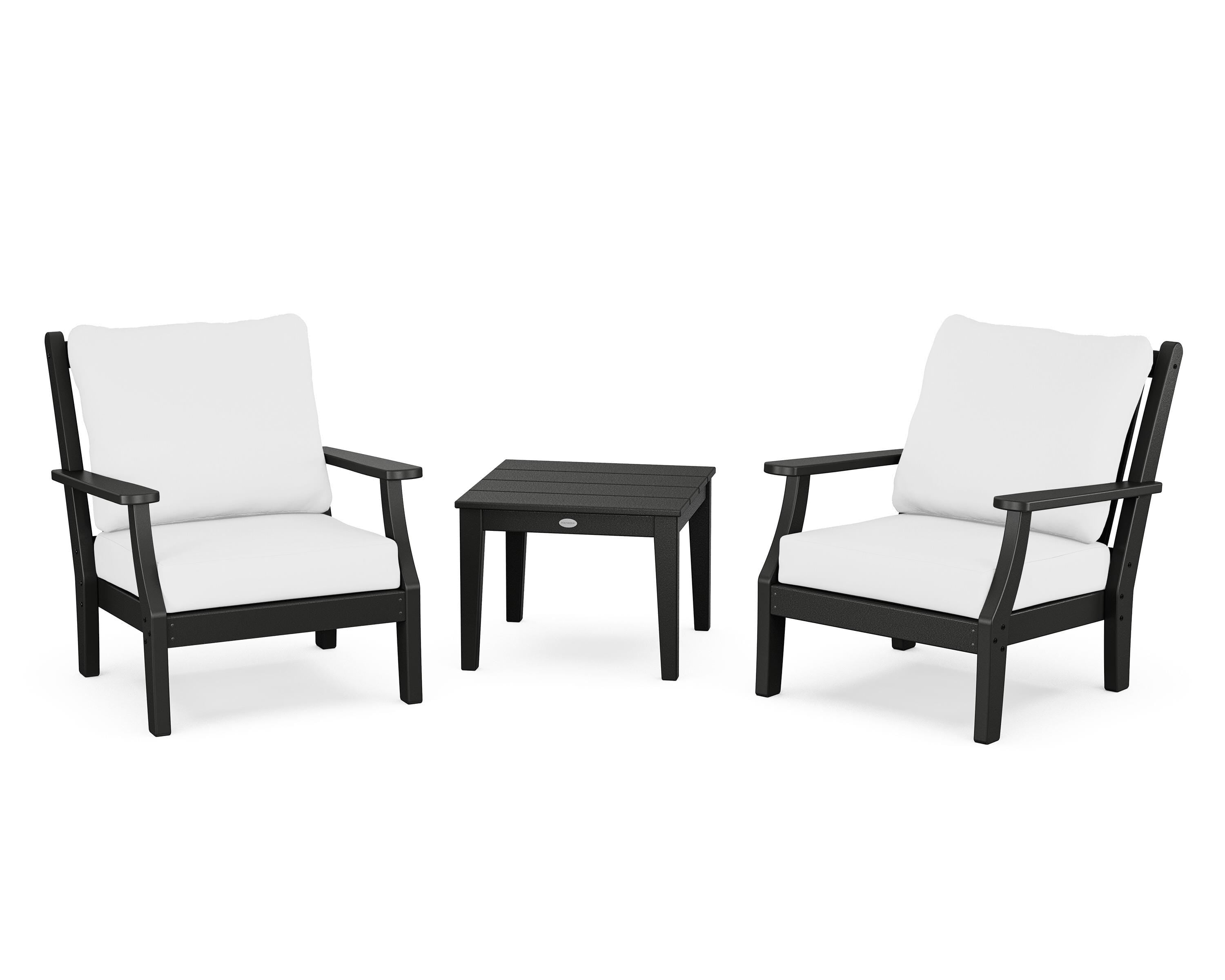Country Living Wovendale 3-Piece Deep Seating Set in Black / Natural