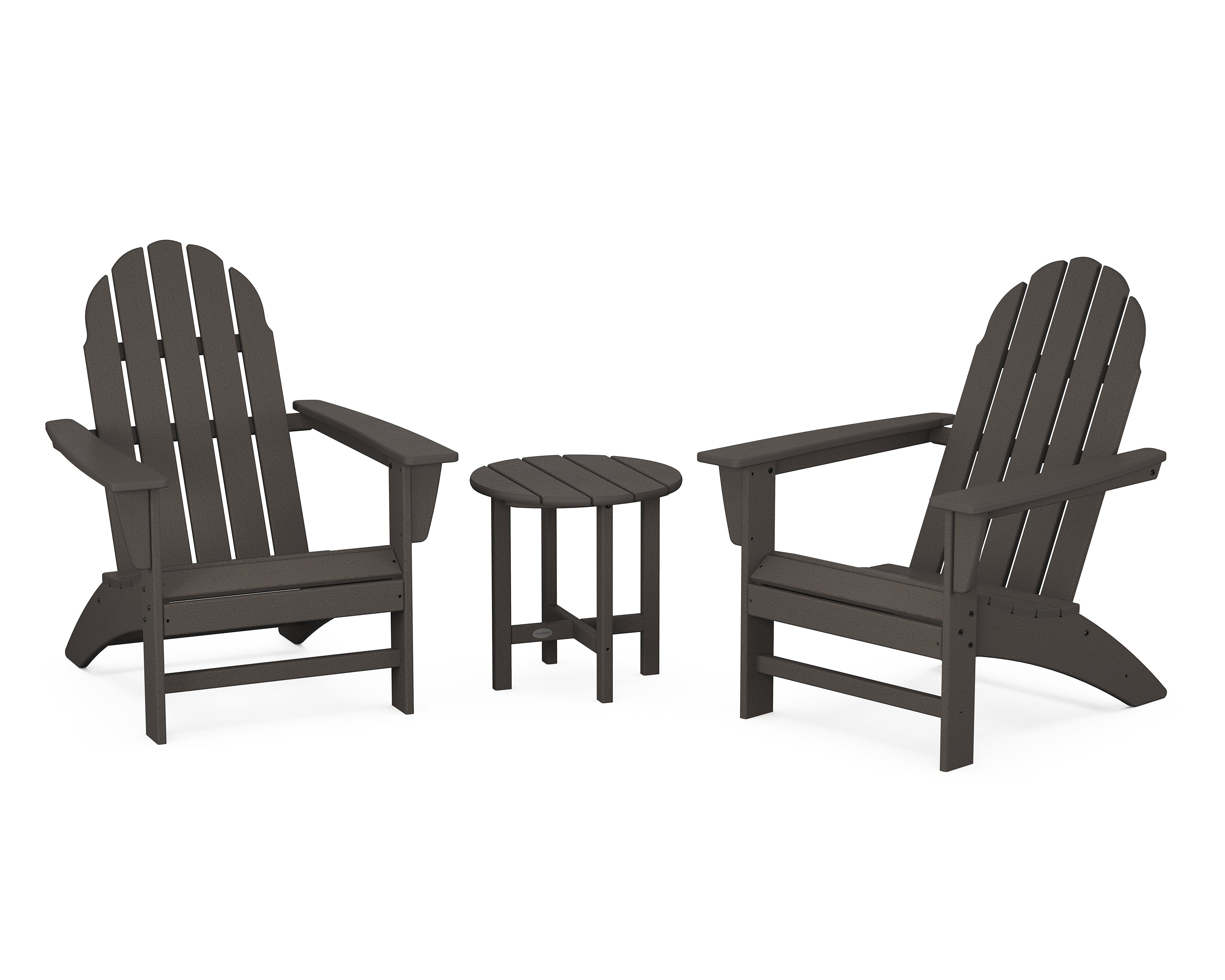 POLYWOOD Vineyard 3-Piece Adirondack Set in Vintage Coffee