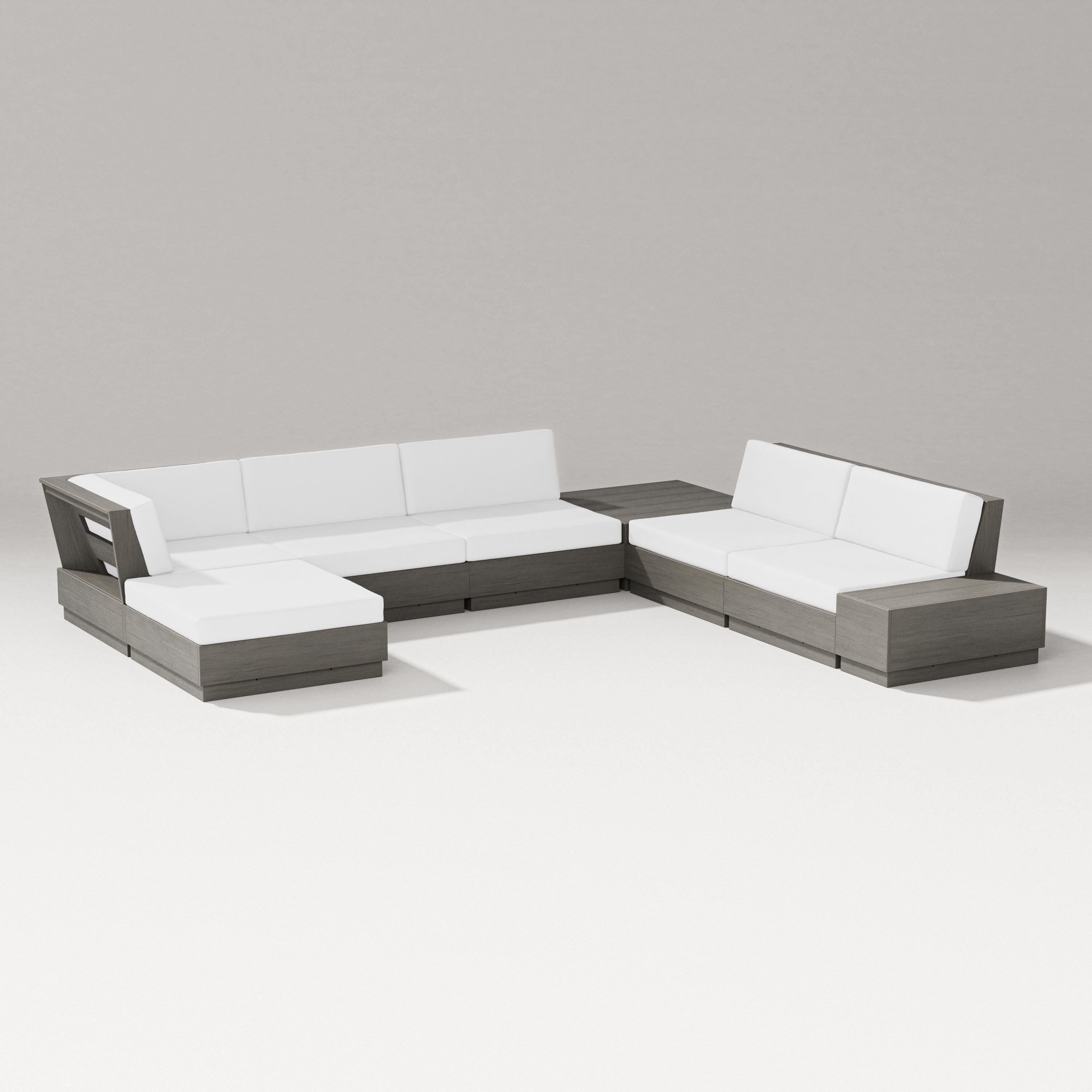 PW Designer Series Elevate 8-Piece Corner Sectional in Driftwood / Natural