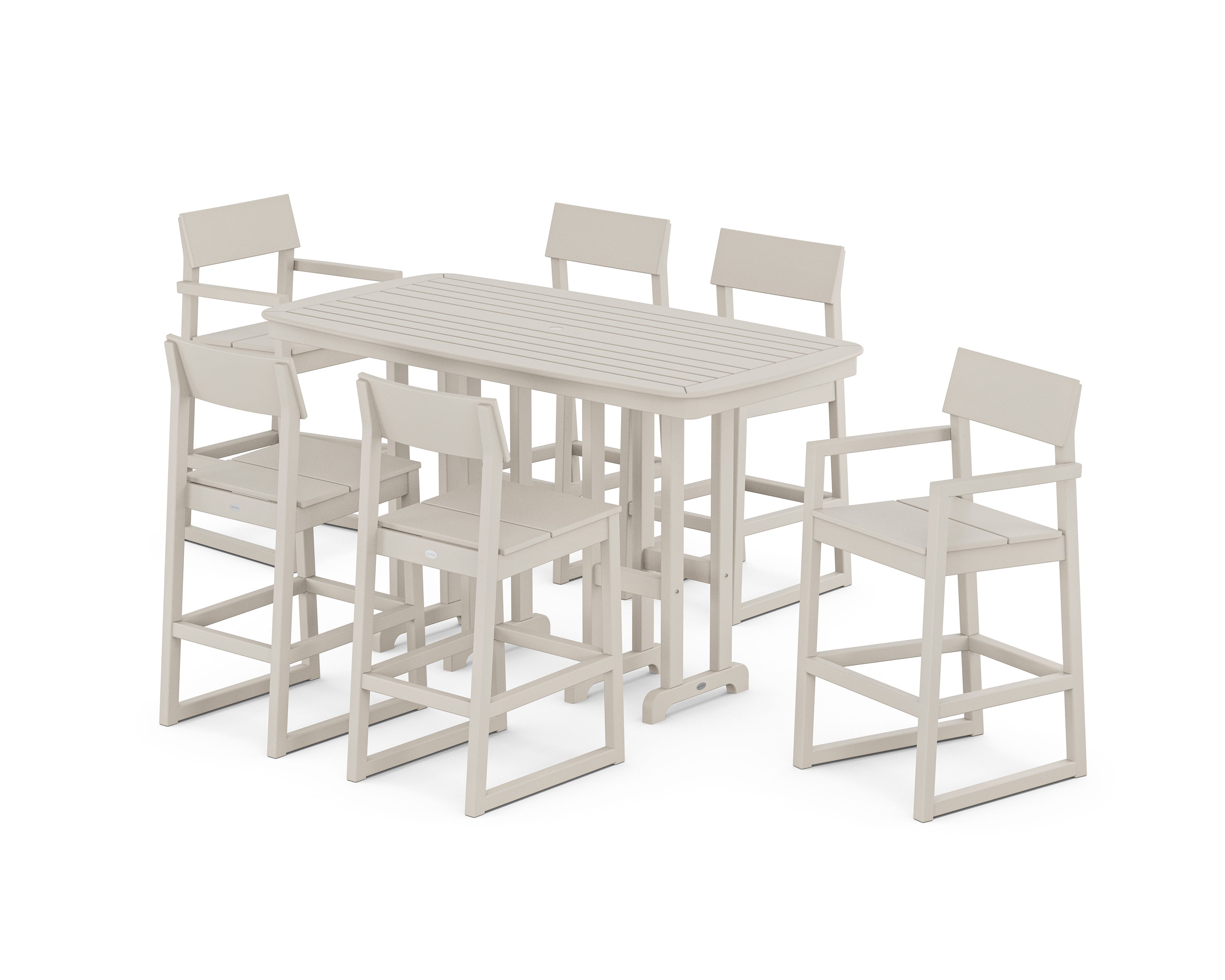 POLYWOOD EDGE 7-Piece Bar Set in Sand