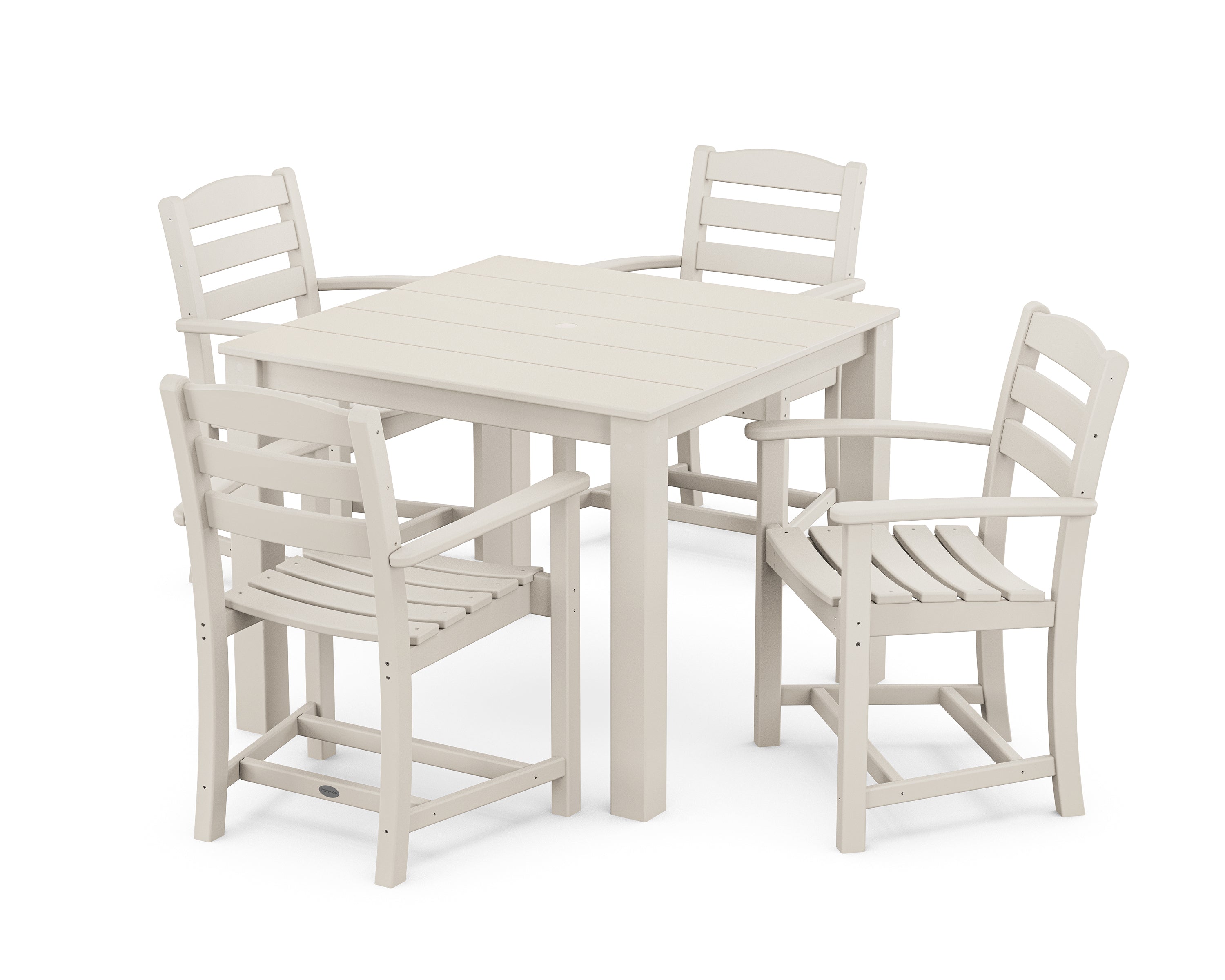 POLYWOOD La Casa Cafe' 5-Piece Parsons Dining Set in Sand