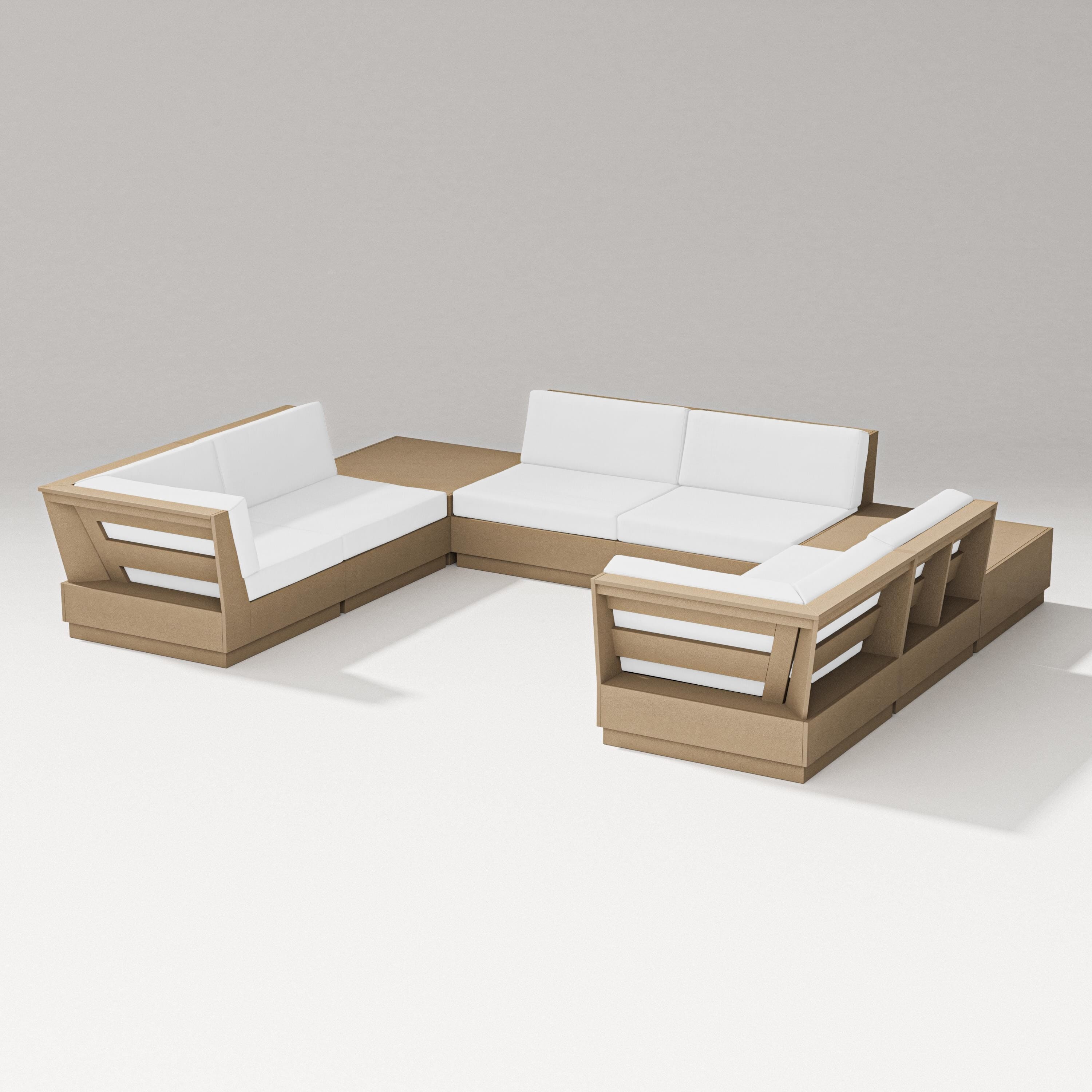 PW Designer Series Elevate 8-Piece U-Shaped Sectional in Vintage Sahara / Natural
