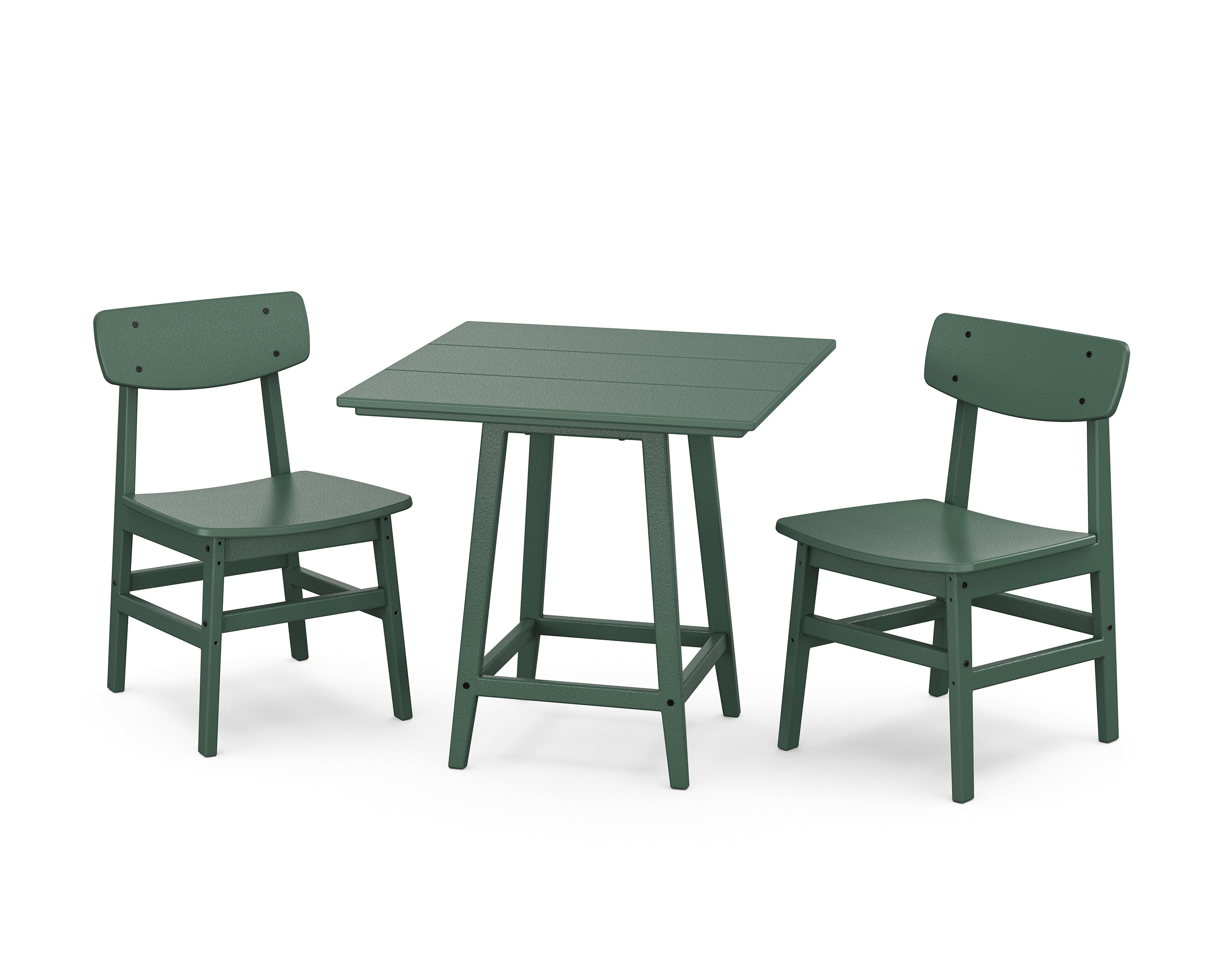 POLYWOOD Modern Studio Urban Chair 3-Piece Bistro Dining Set in Green