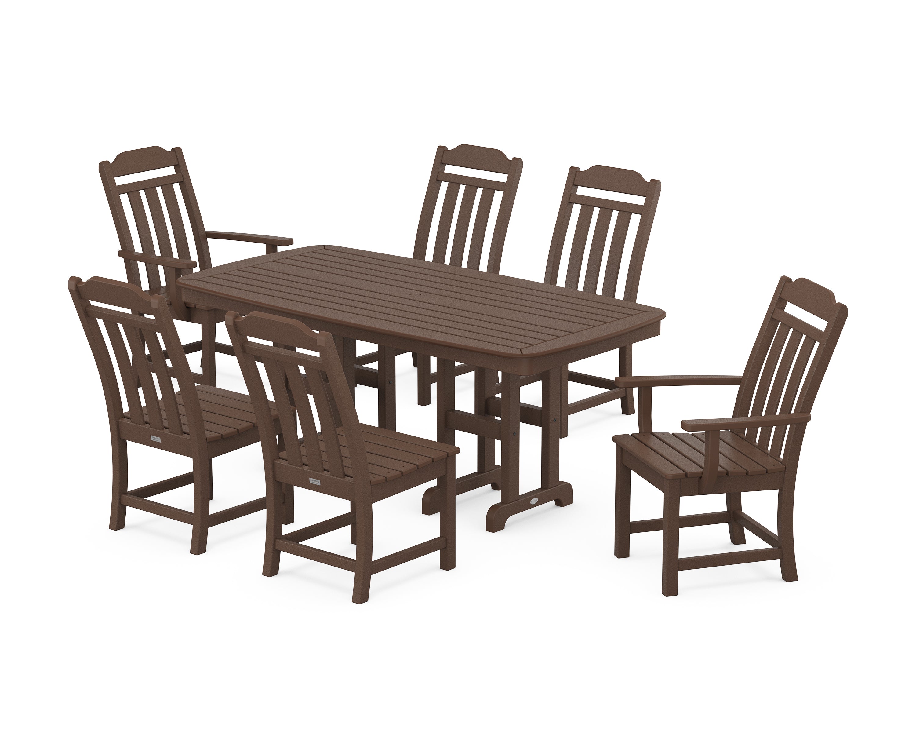 Polywood Country Living 7-Piece Dining Set in Mahogany