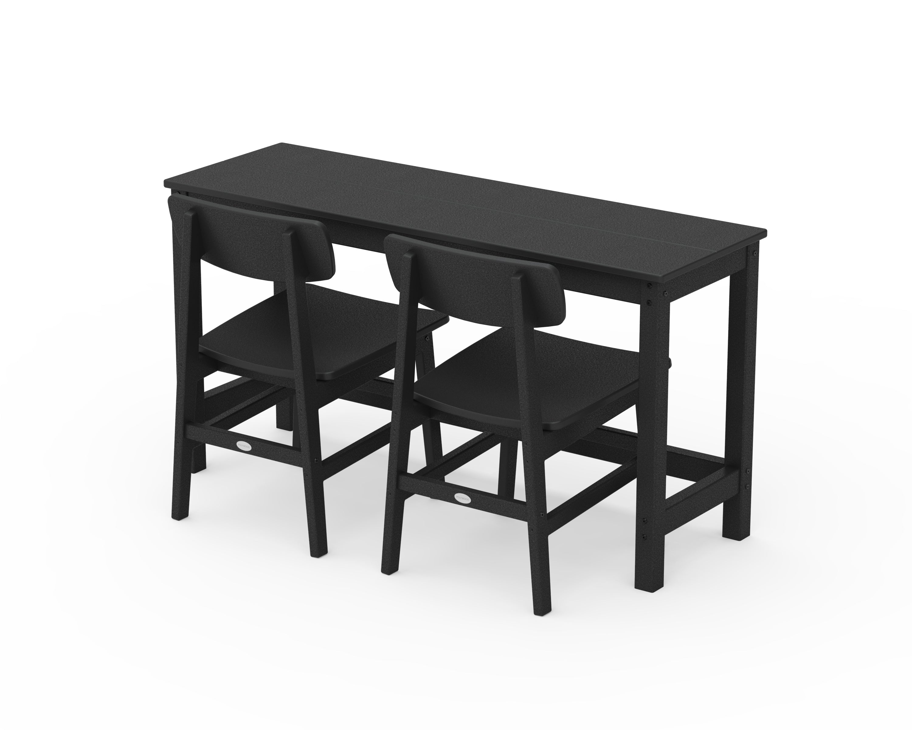 POLYWOOD Modern Studio Urban Chair 3-Piece Balcony Set in Black