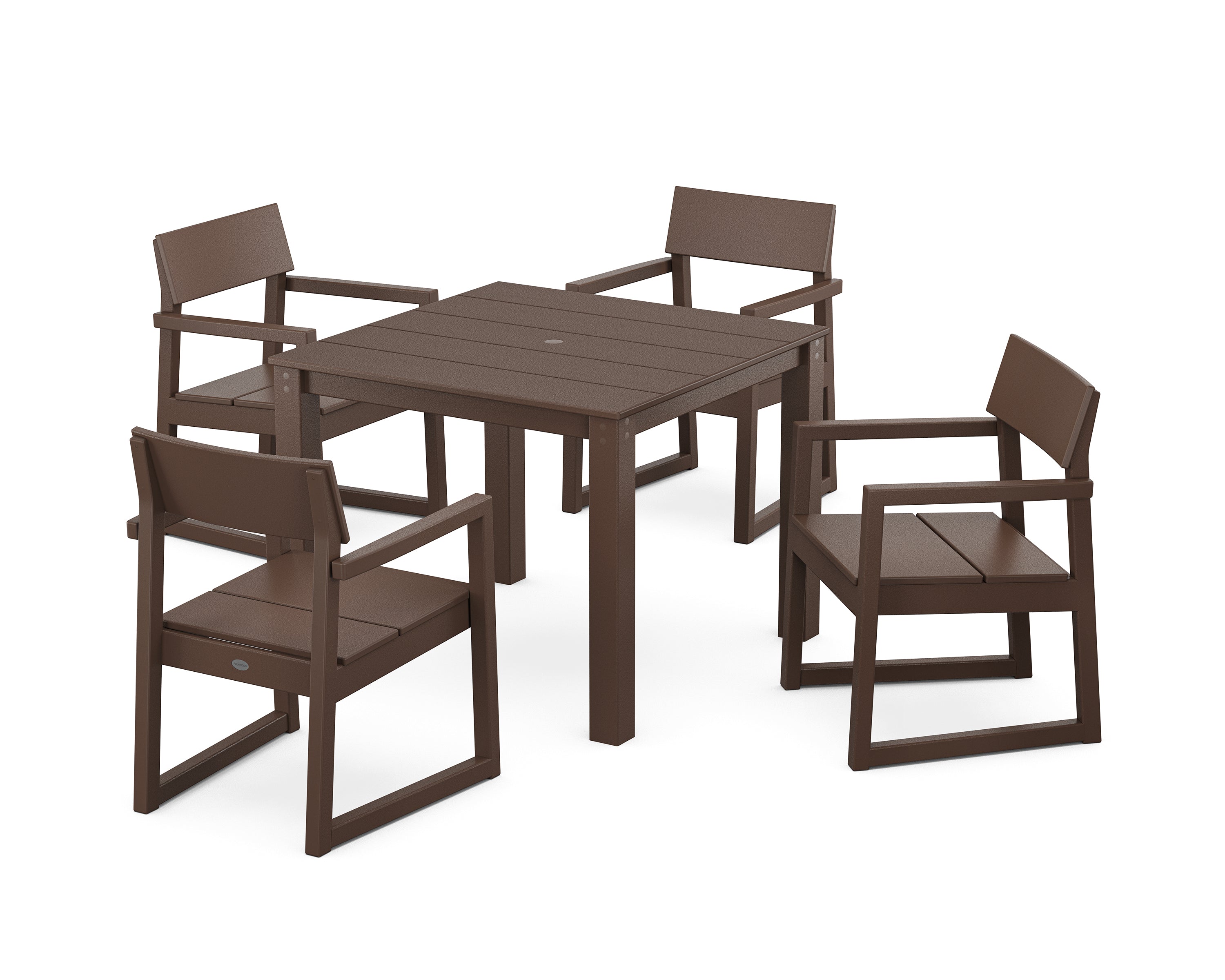 POLYWOOD EDGE 5-Piece Parsons Dining Set in Mahogany