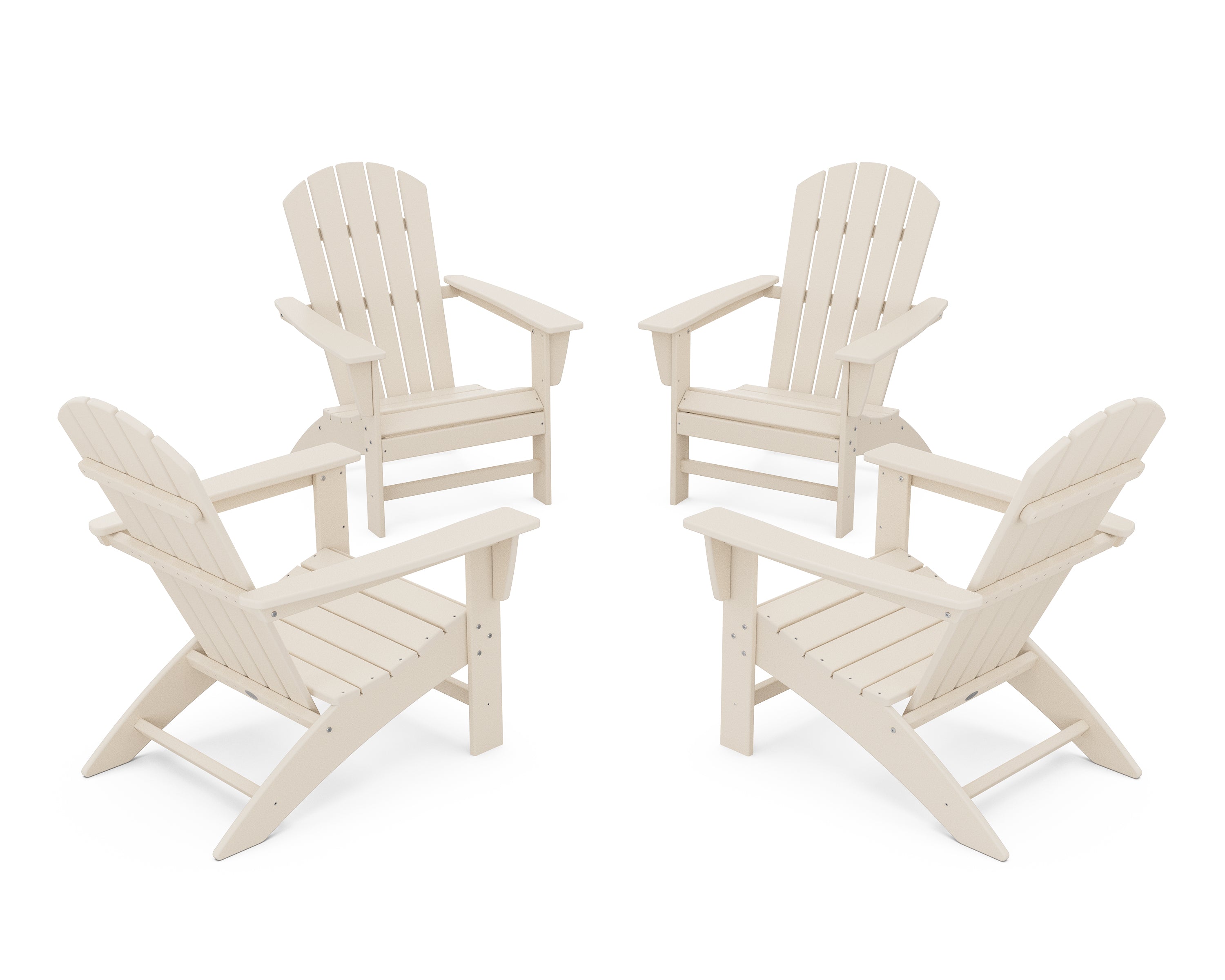 POLYWOOD® Nautical 4-Piece Adirondack Conversation Set in Sand