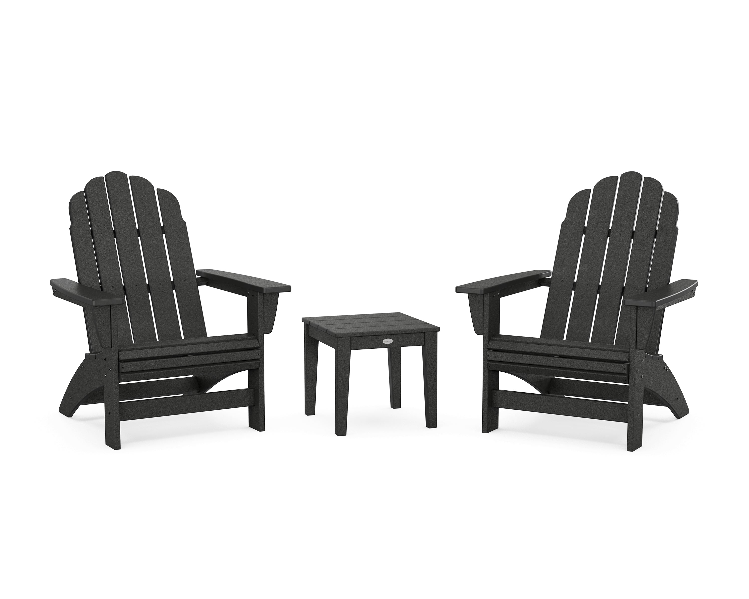 POLYWOOD 3-Piece Vineyard Grand Adirondack Set in Black