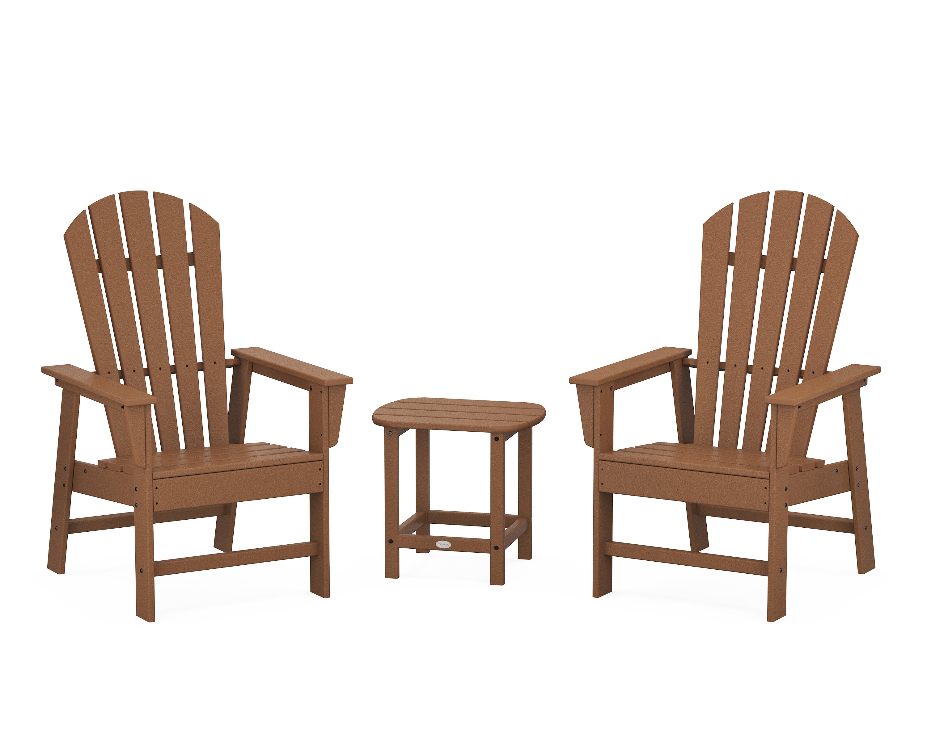 POLYWOOD® South Beach Casual Chair 3-Piece Set with 18" South Beach Side Table in Teak