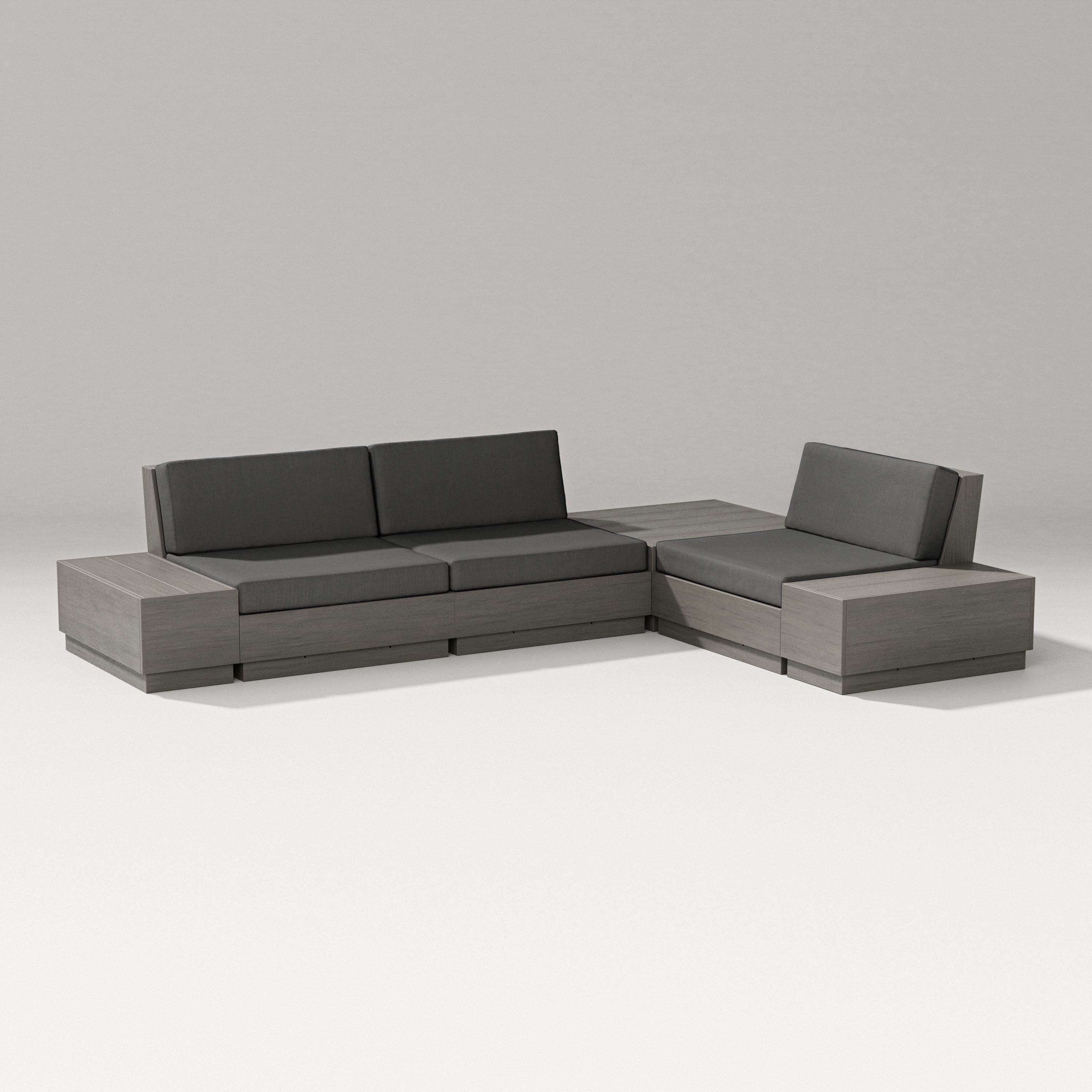 PW Designer Series Elevate 6-Piece Corner Sectional in Driftwood / Spectrum Carbon
