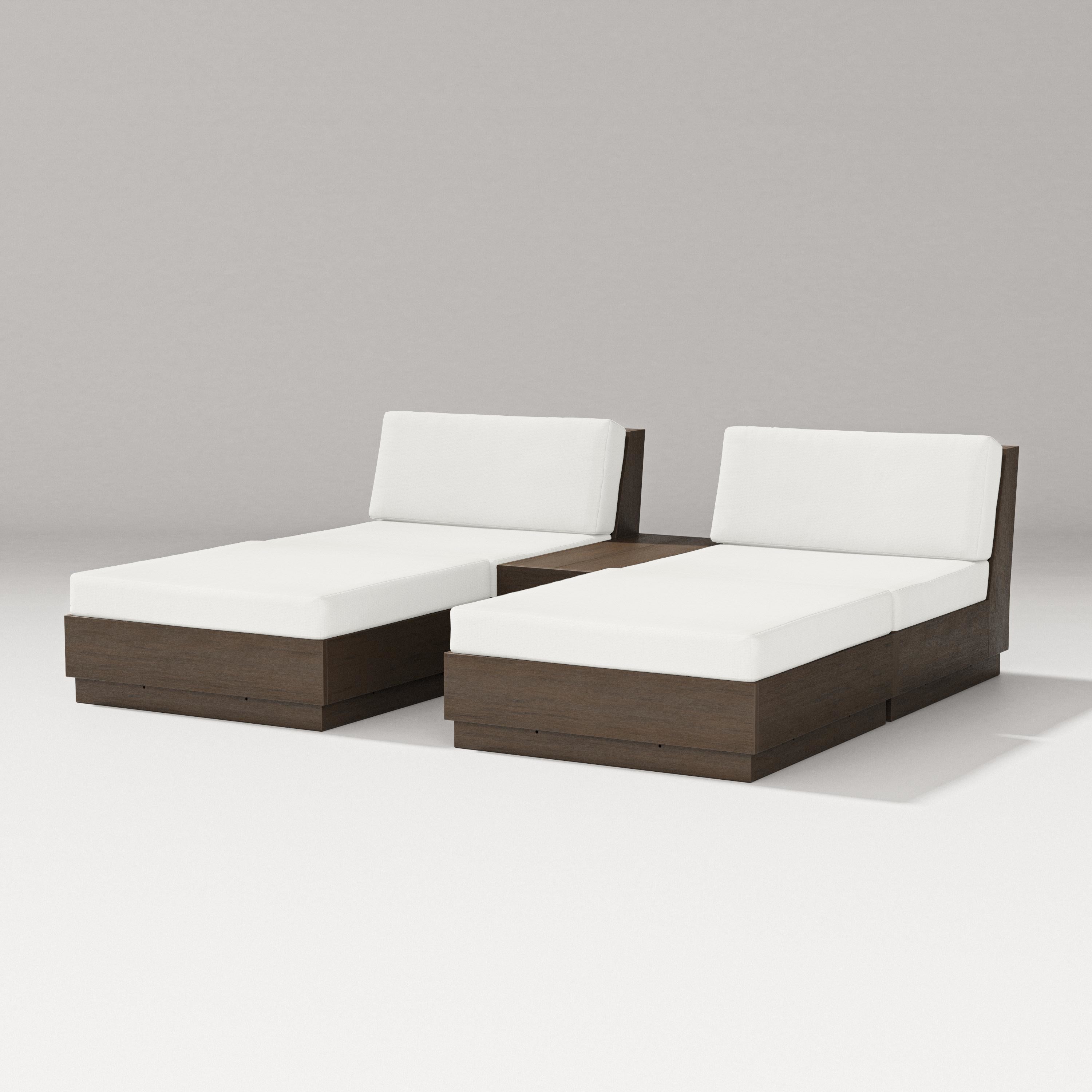 PW Designer Series Elevate Double Chaise Set in Kona / Natural Linen