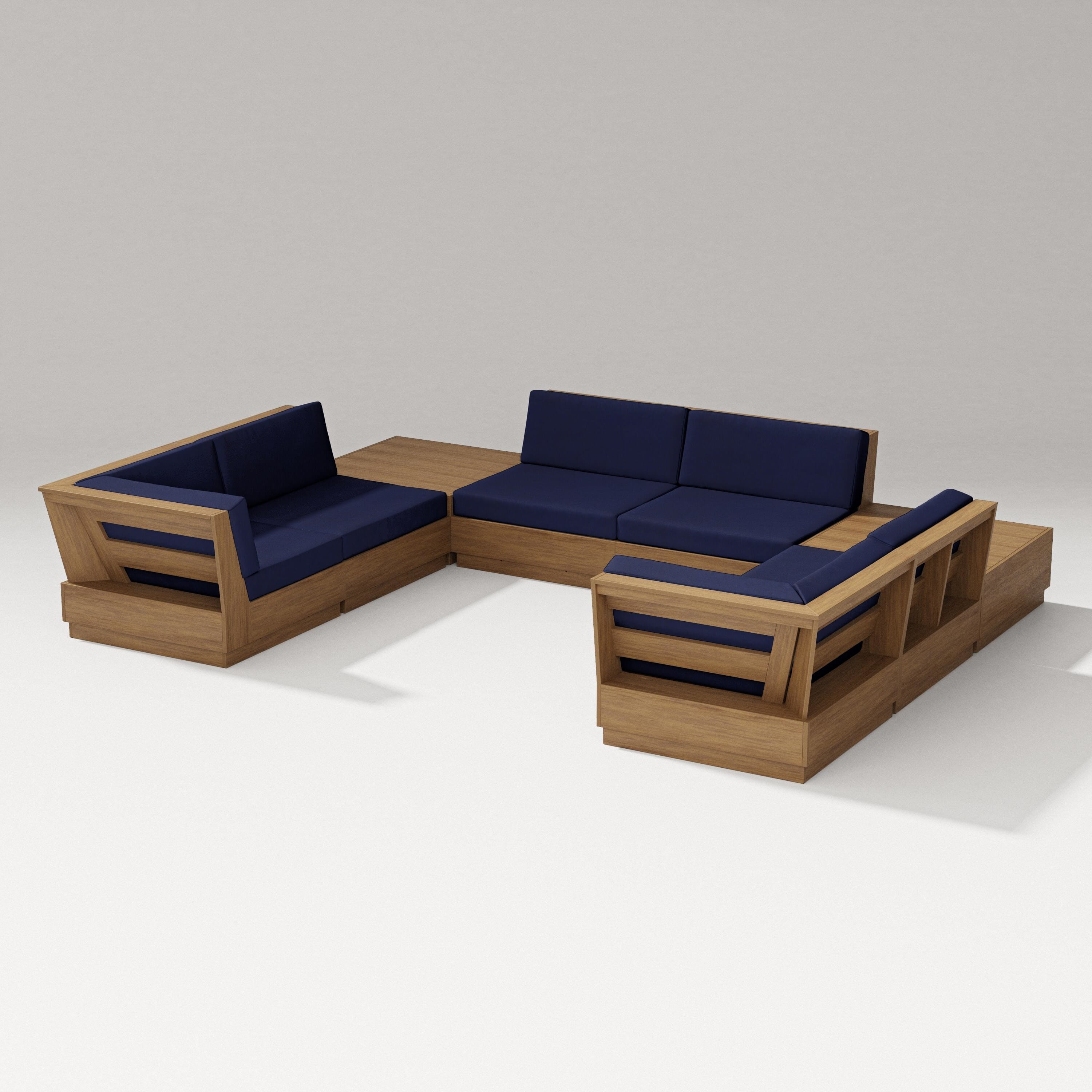 PW Designer Series Elevate 8-Piece U-Shaped Sectional in Natural / Navy