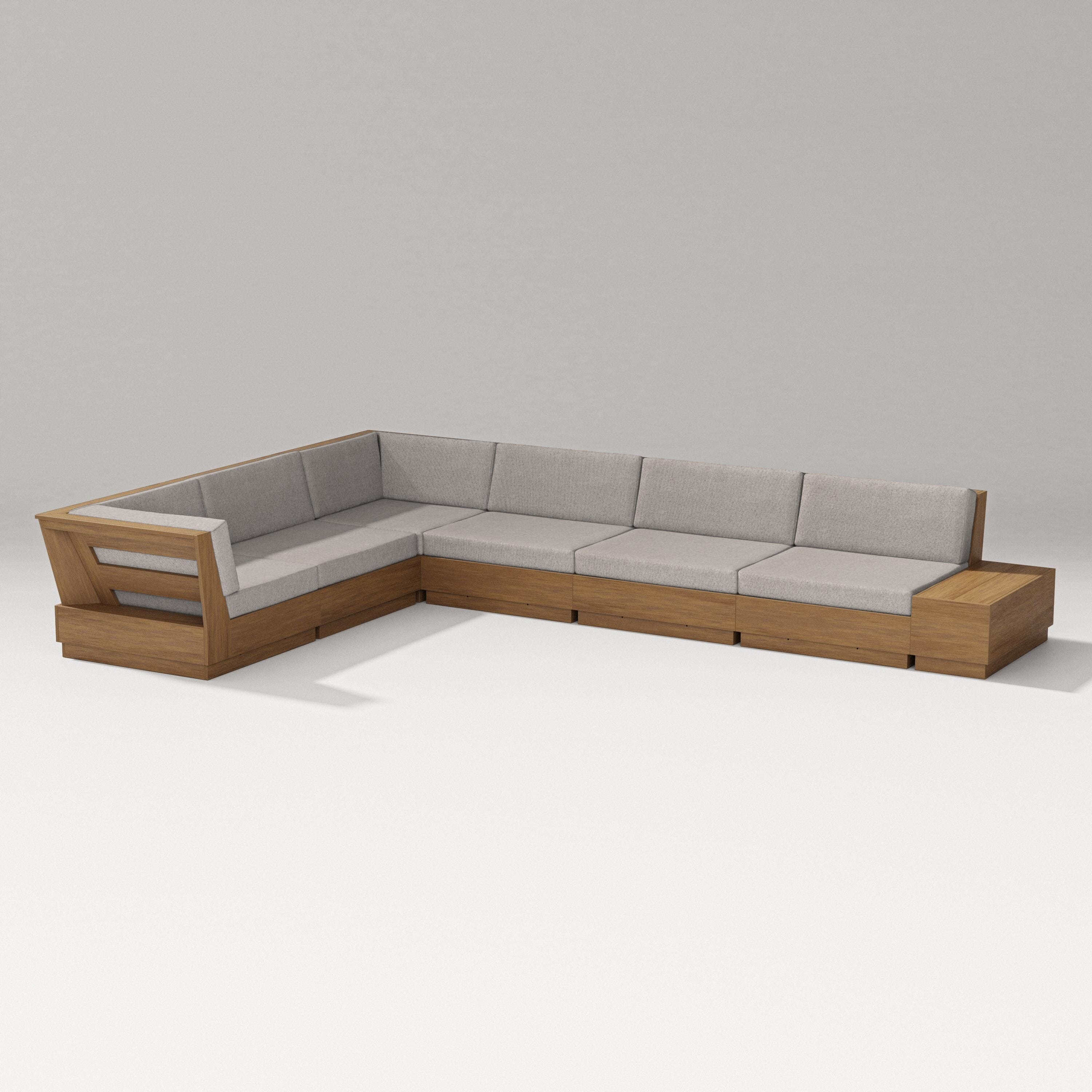 PW Designer Series Elevate 7-Piece Corner Sectional in Natural / Weathered Tweed