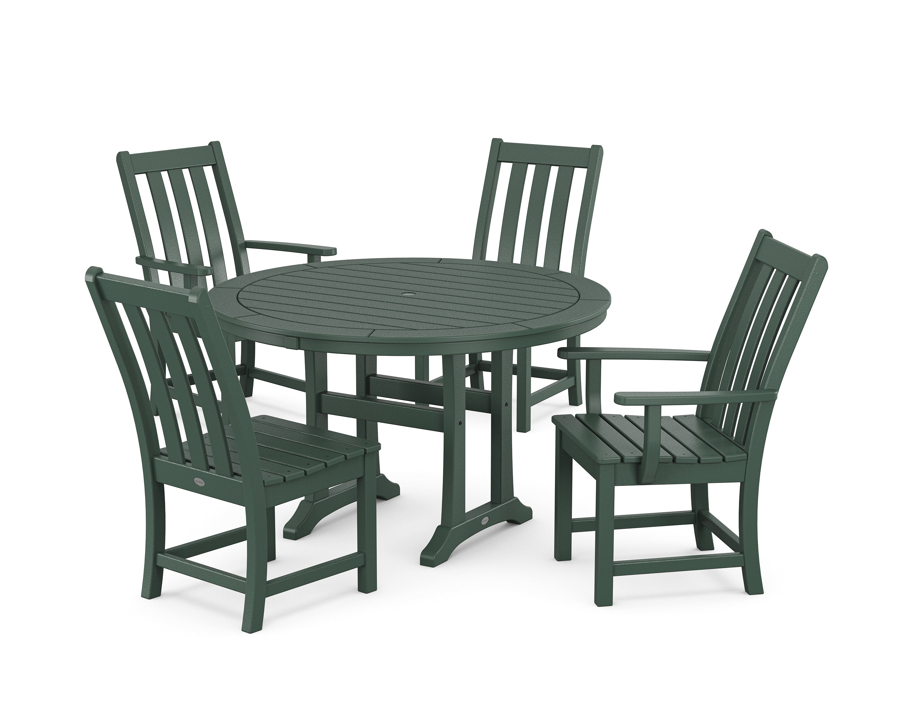 POLYWOOD® Vineyard 5-Piece Nautical Trestle Dining Set in Green