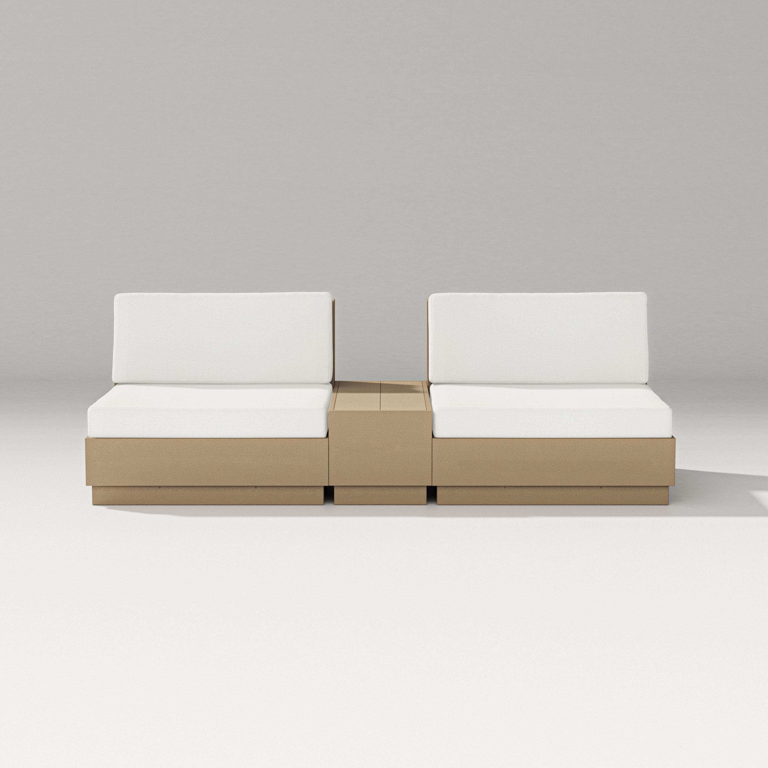PW Designer Series Elevate Lounge Chair Set in Vintage Sahara / Natural Linen