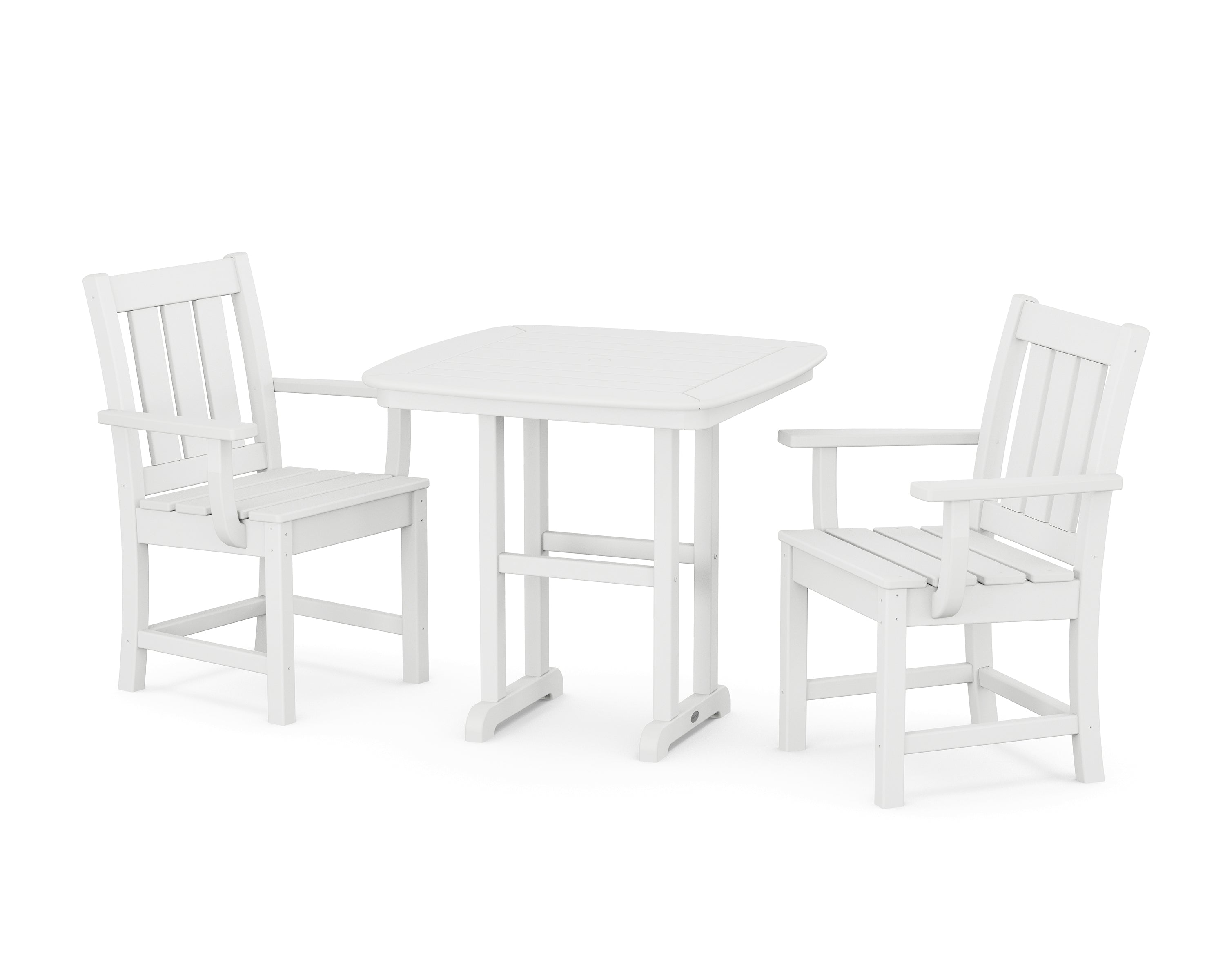 POLYWOOD Oxford 3-Piece Dining Set in White