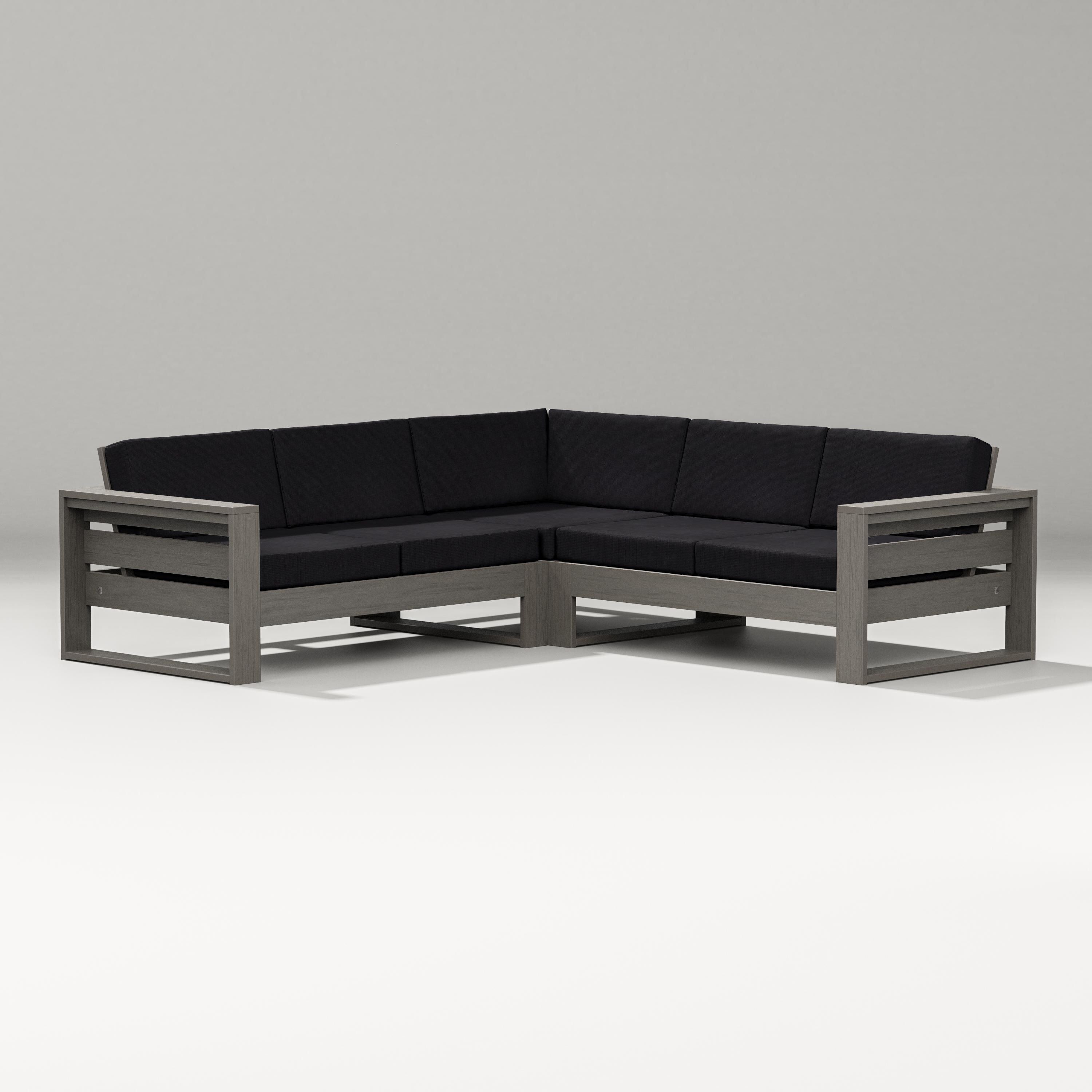 PW Designer Series Latitude Corner Sectional in Driftwood / Midnight Linen