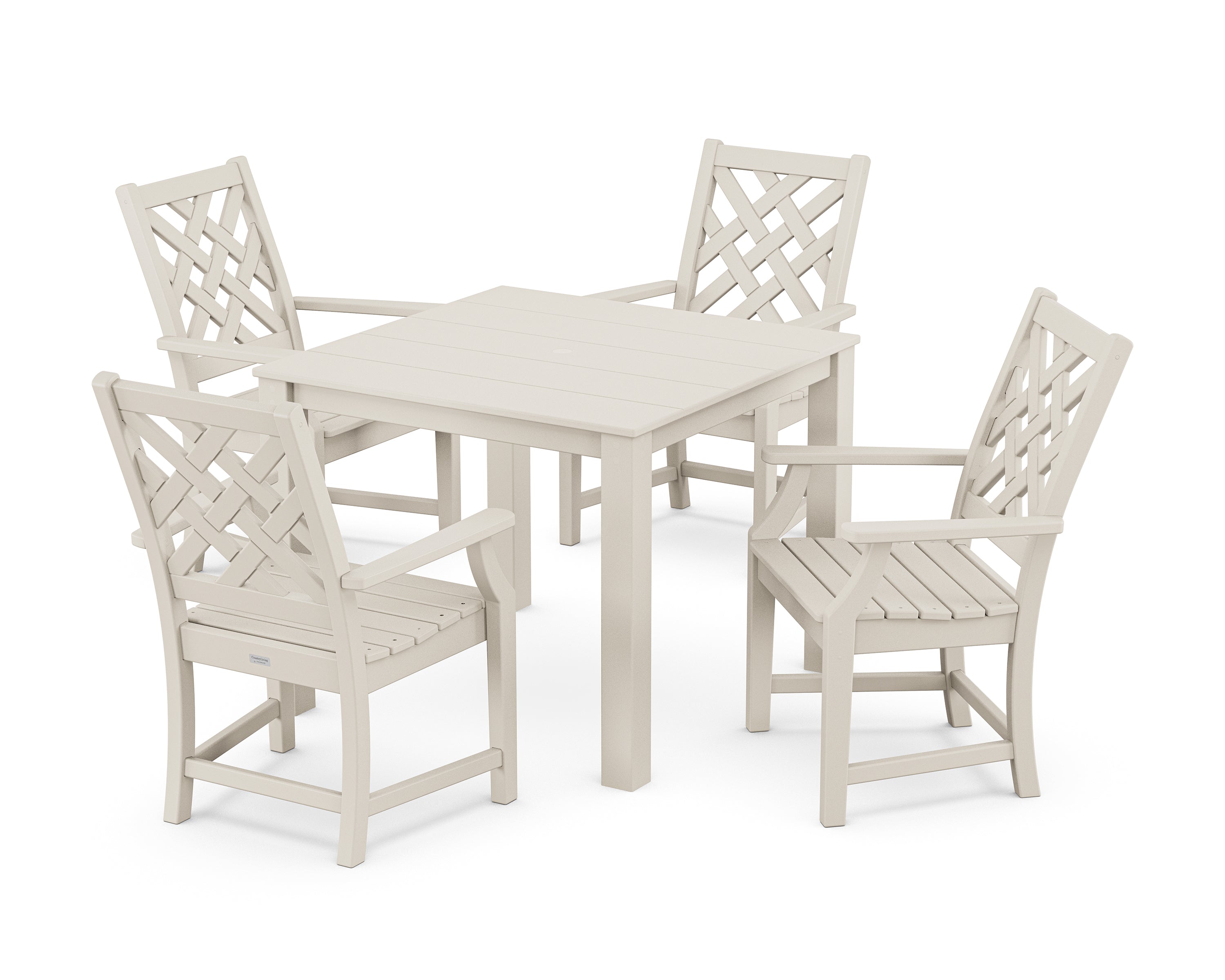 Country Living Wovendale 5-Piece Parsons Dining Set in Sand