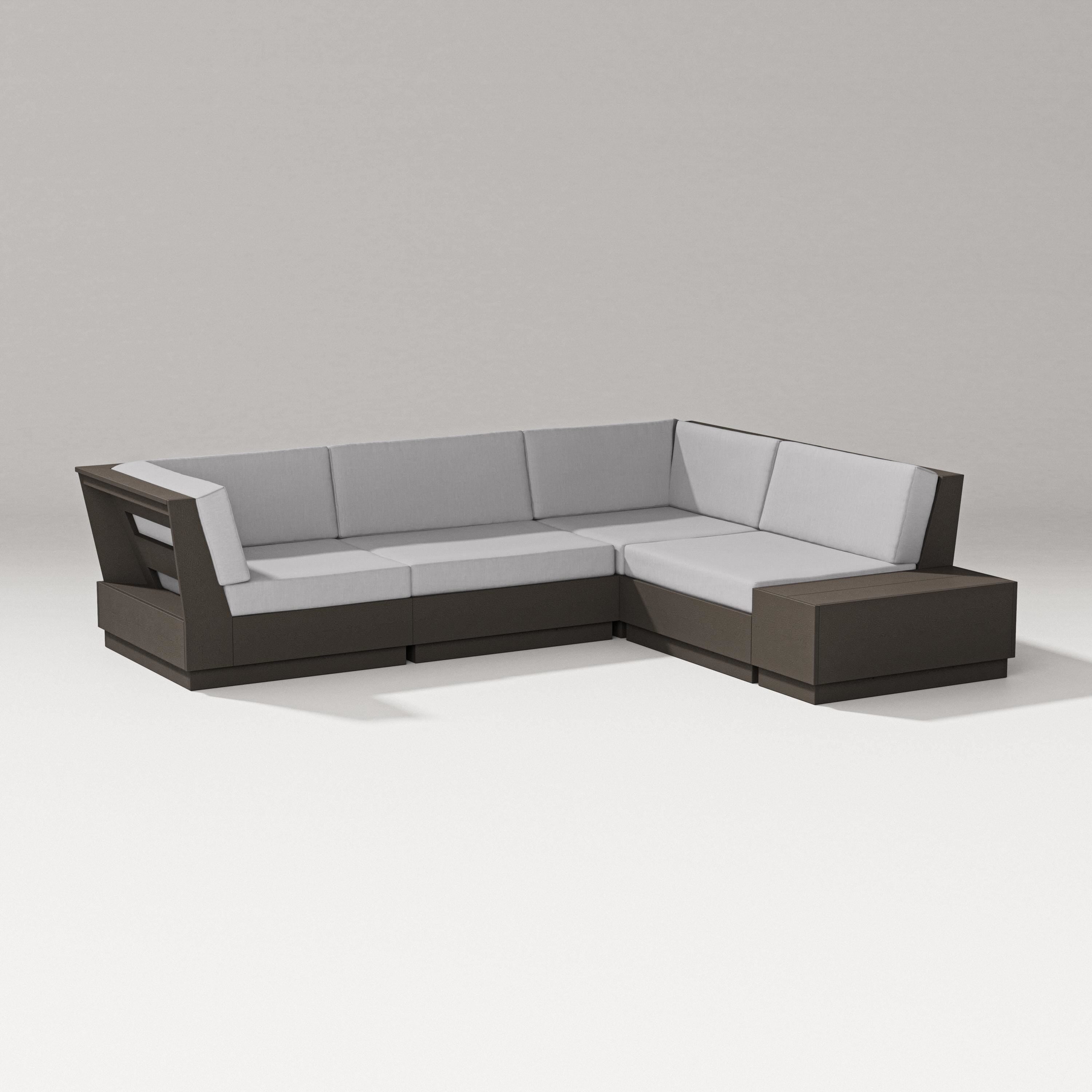 PW Designer Series Elevate Corner Sectional in Vintage Coffee / Granite