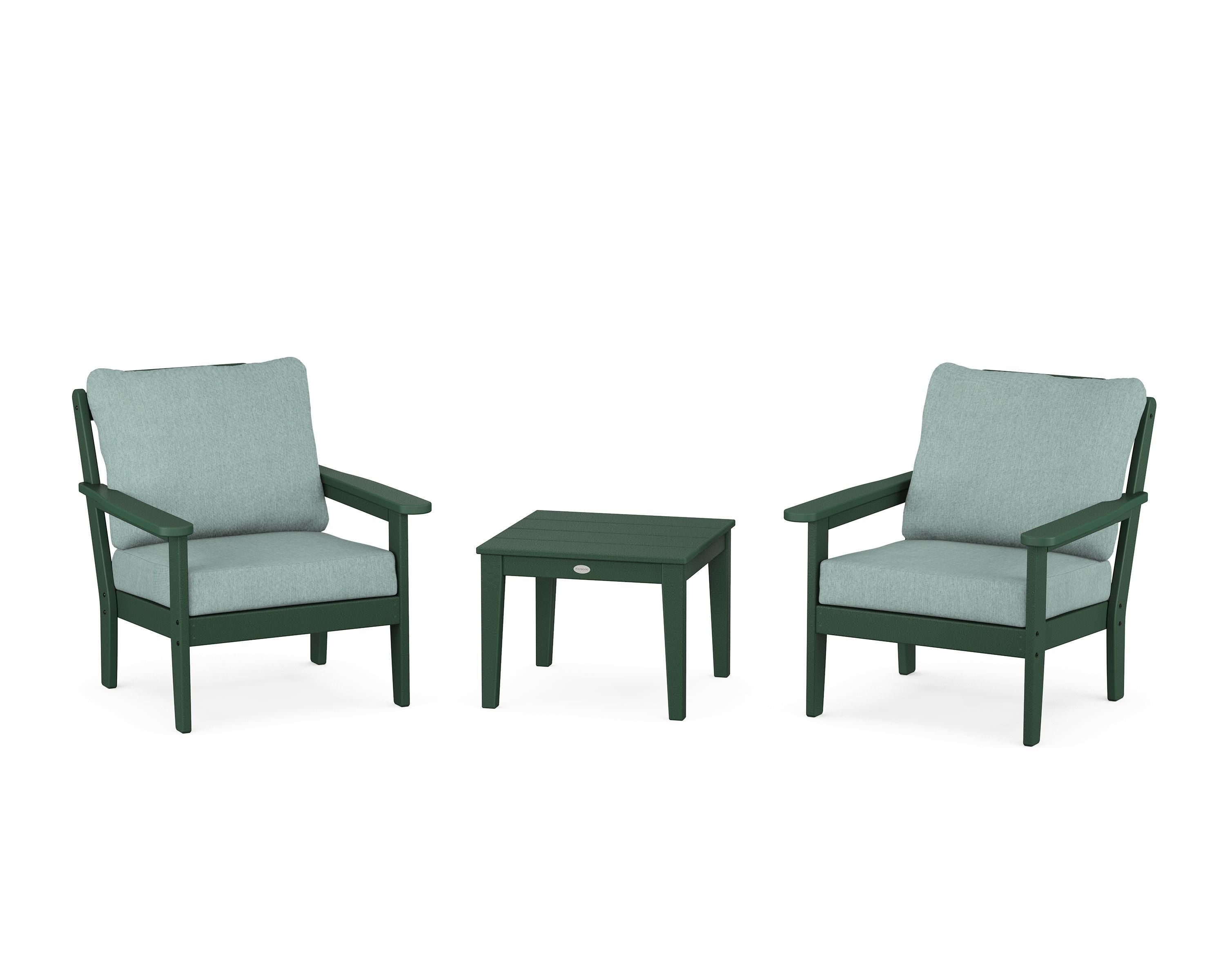 Country Living Cottage 3-Piece Deep Seating Set in Green / Glacier Spa