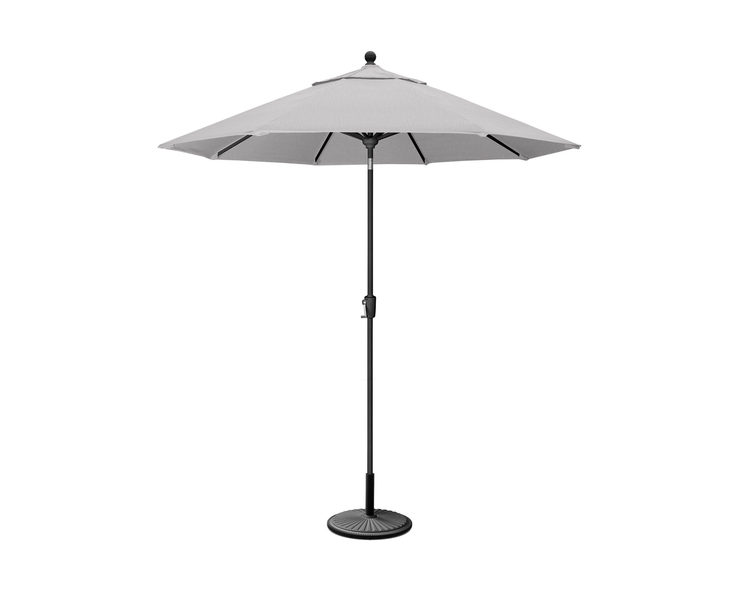POLYWOOD 9' Tilt Market Umbrella & Base - Bar Height in Black / Granite