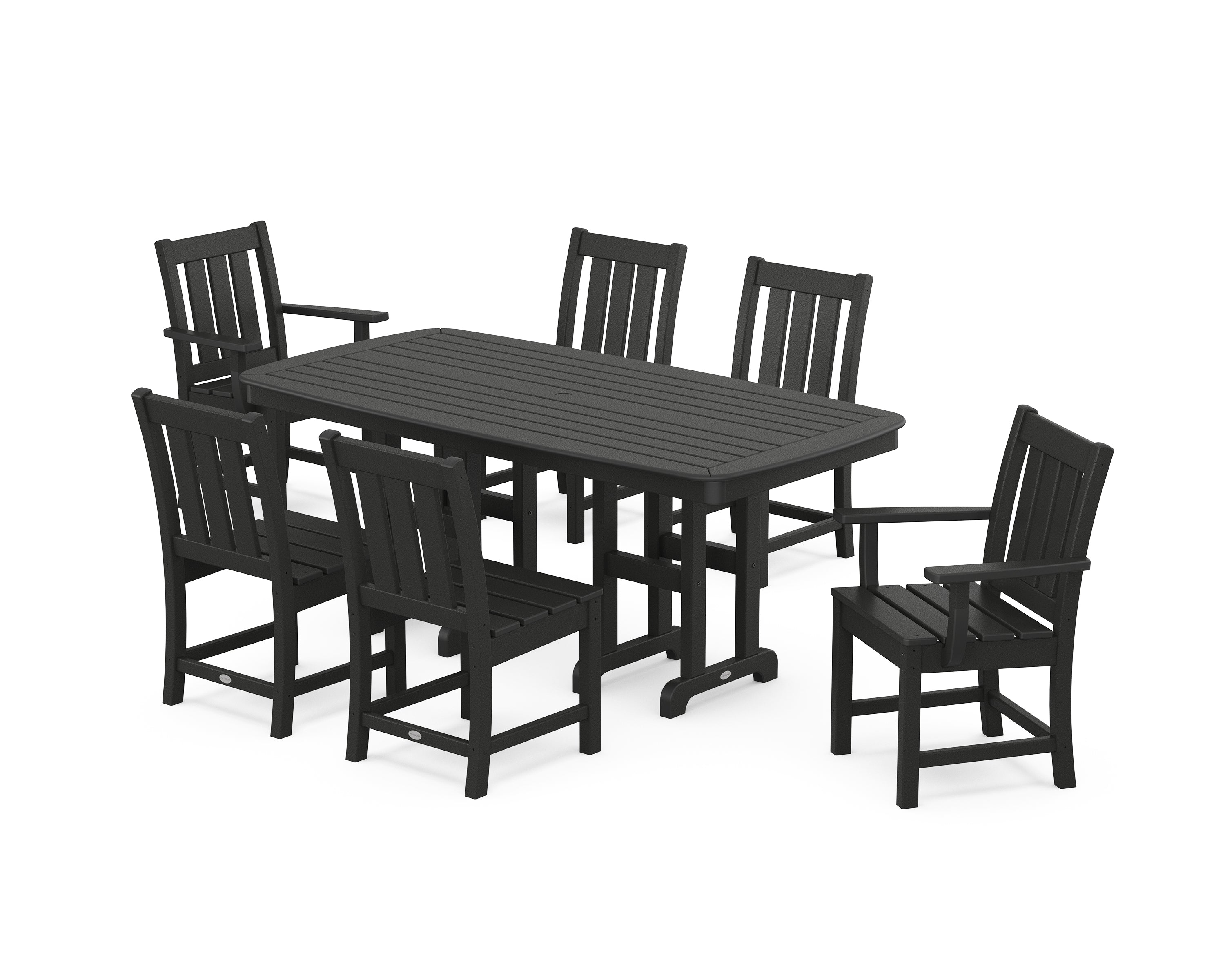 POLYWOOD Oxford 7-Piece Dining Set in Black