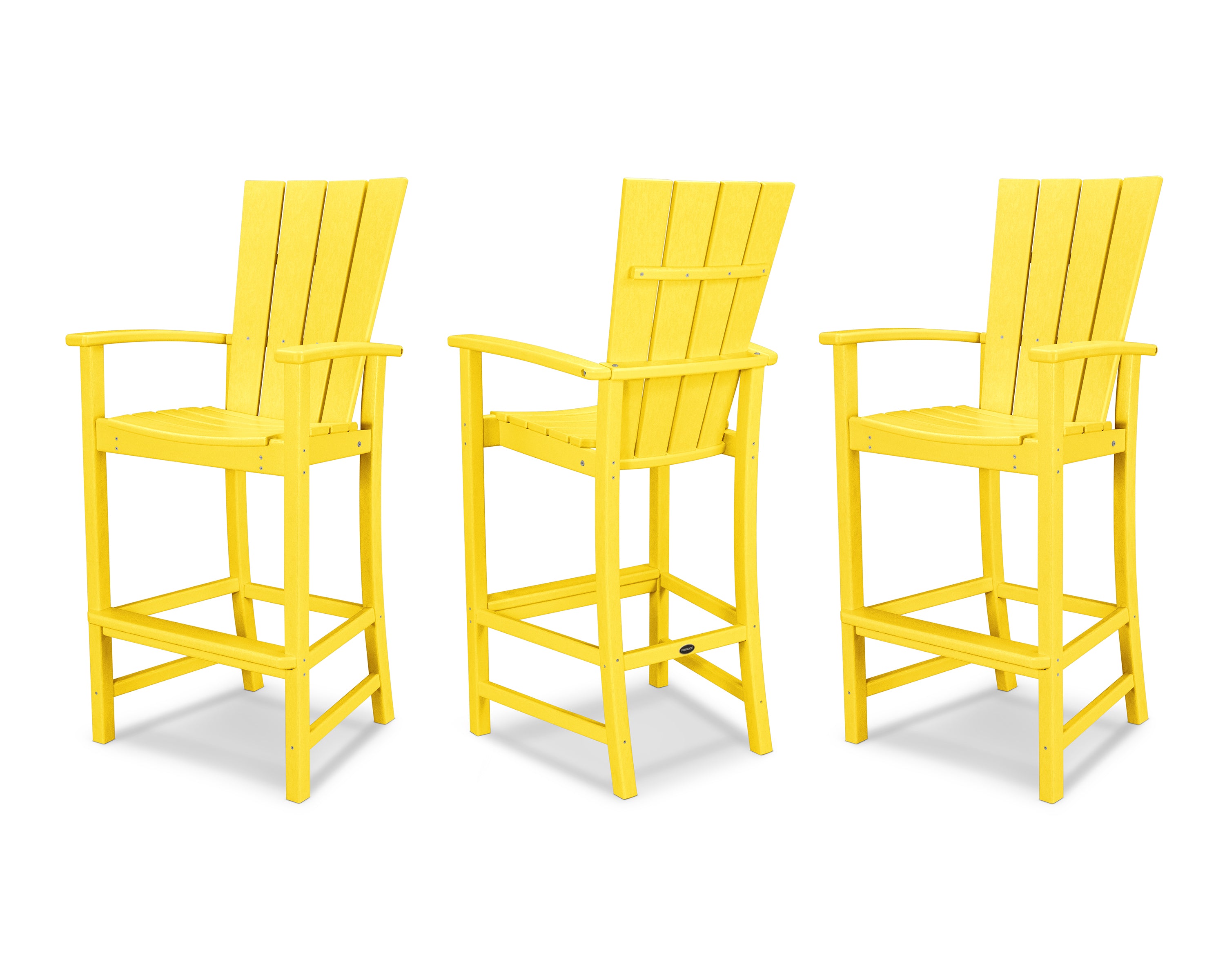POLYWOOD Quattro 3-Piece Bar Set in Lemon
