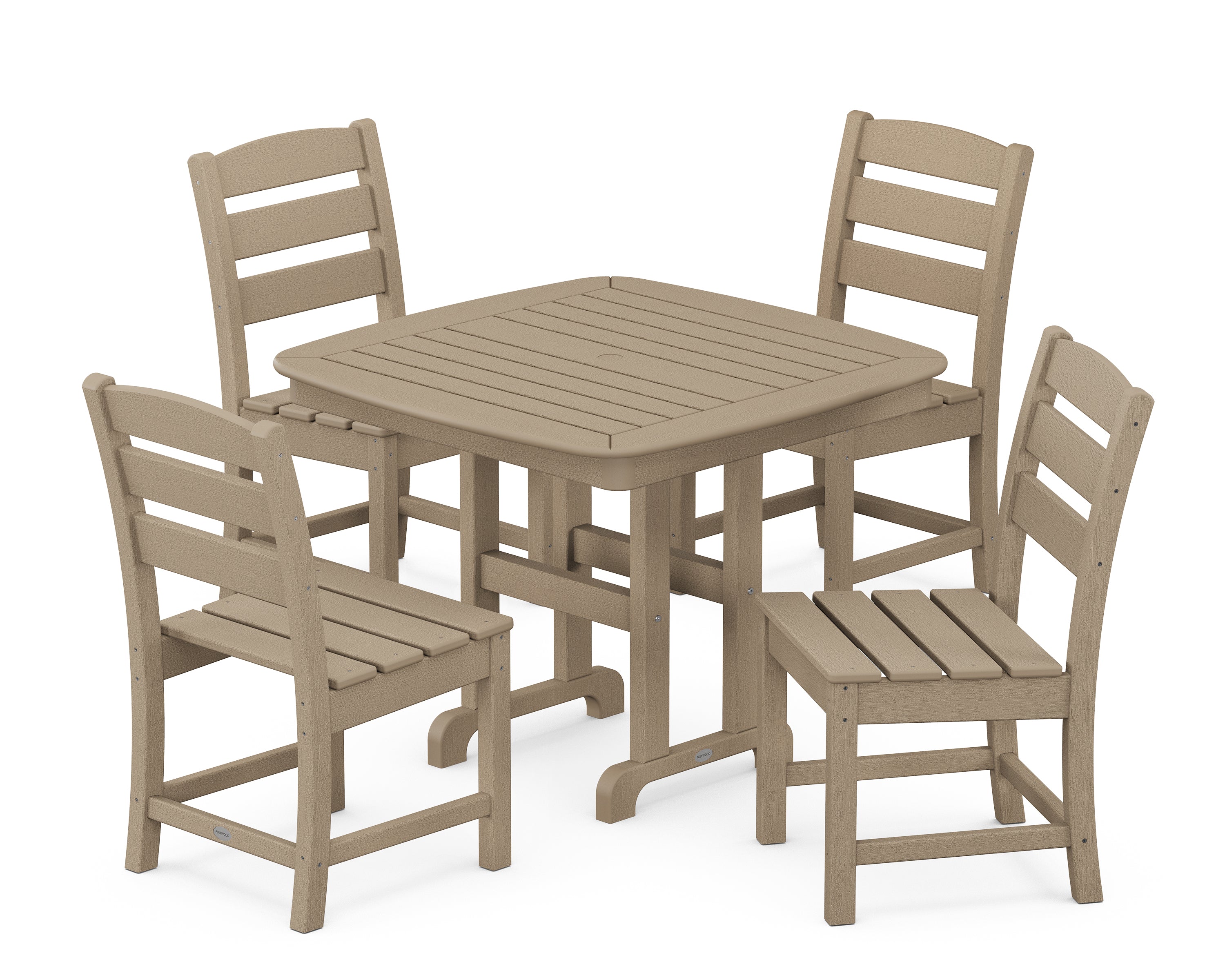 POLYWOOD® Lakeside 5-Piece Side Chair Dining Set in Vintage Sahara