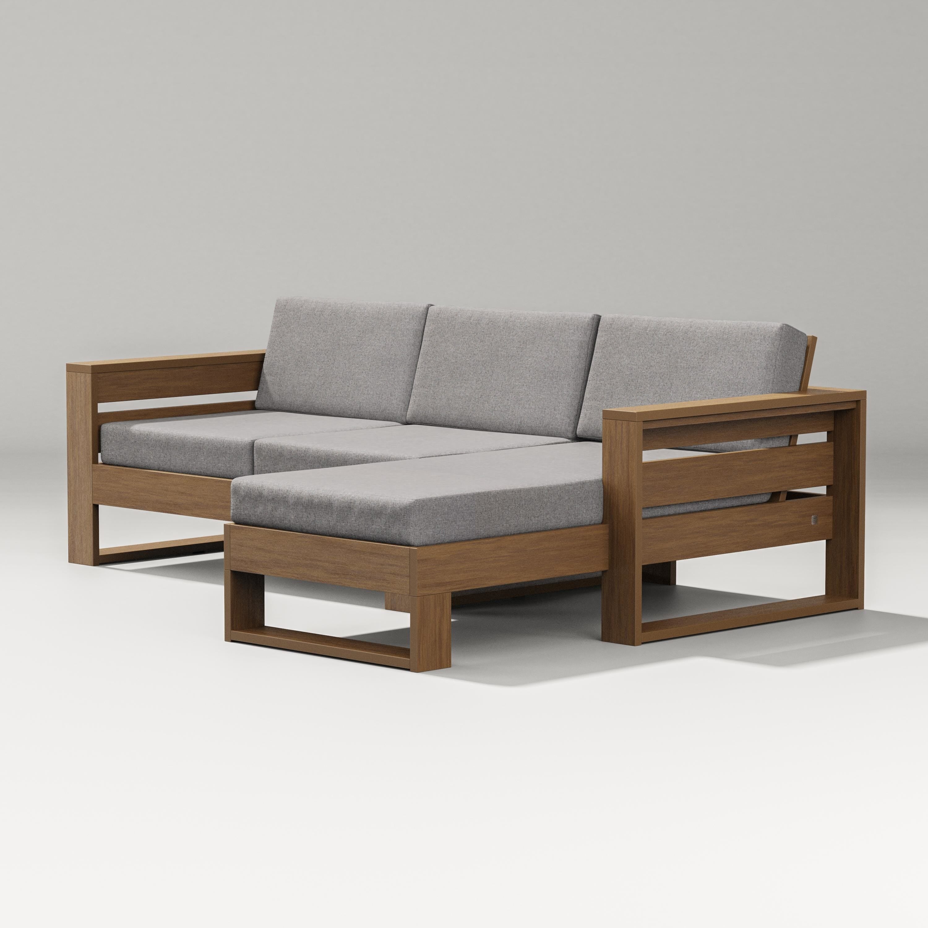 PW Designer Series Latitude Right Chaise Sectional in Natural / Grey Mist