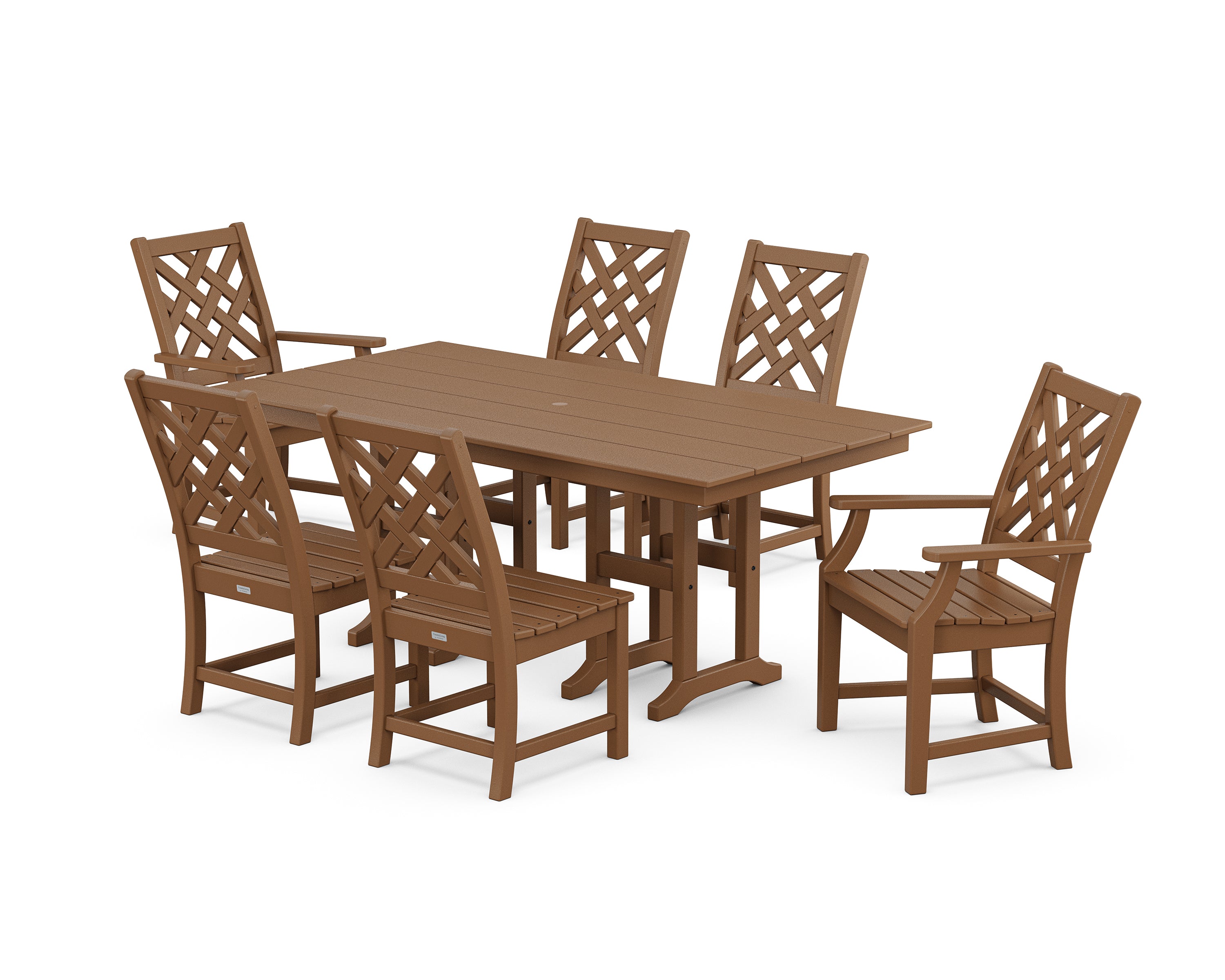 Country Living Wovendale 7-Piece Farmhouse Dining Set in Teak