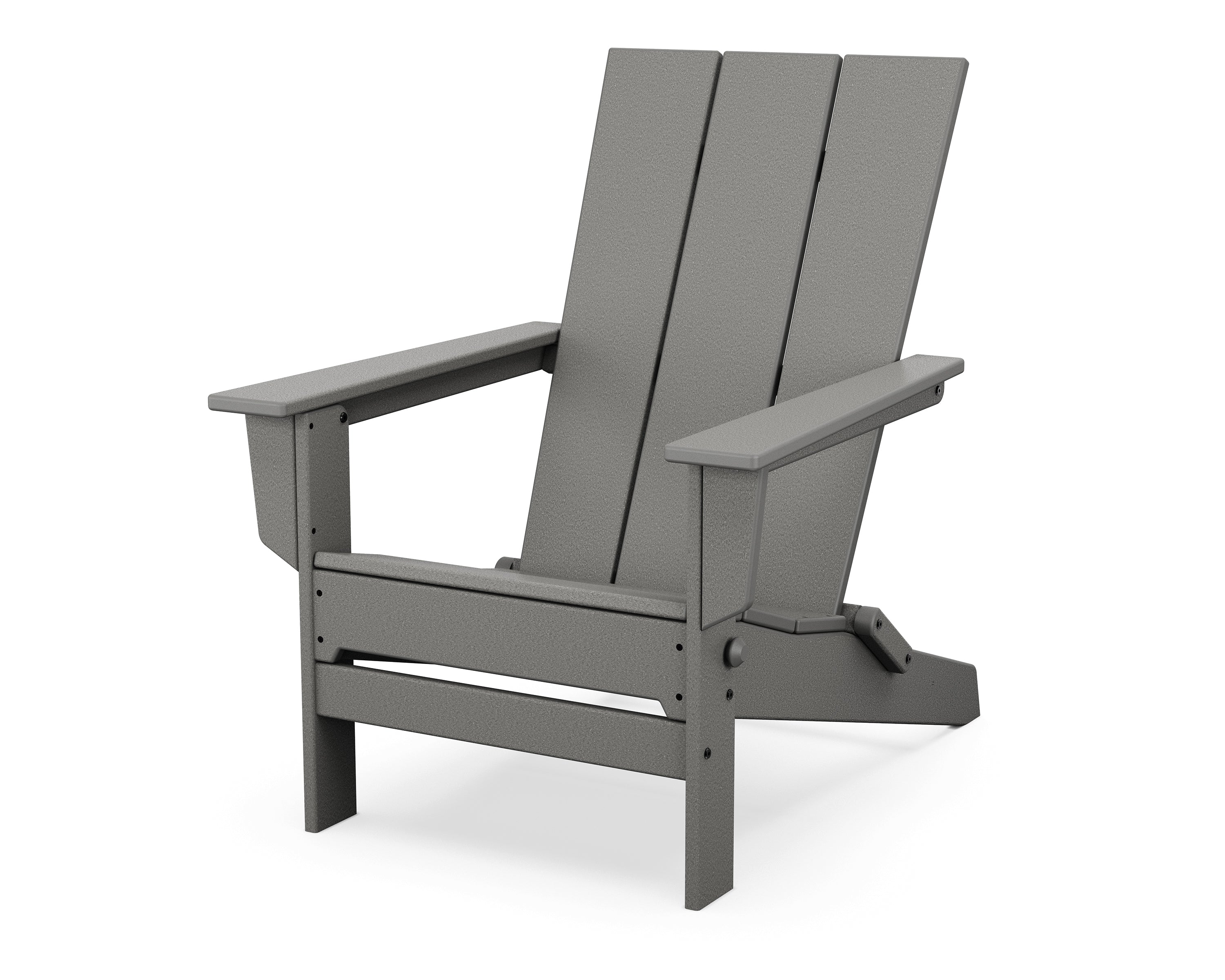 POLYWOOD Modern Studio Folding Adirondack Chair in Slate Grey