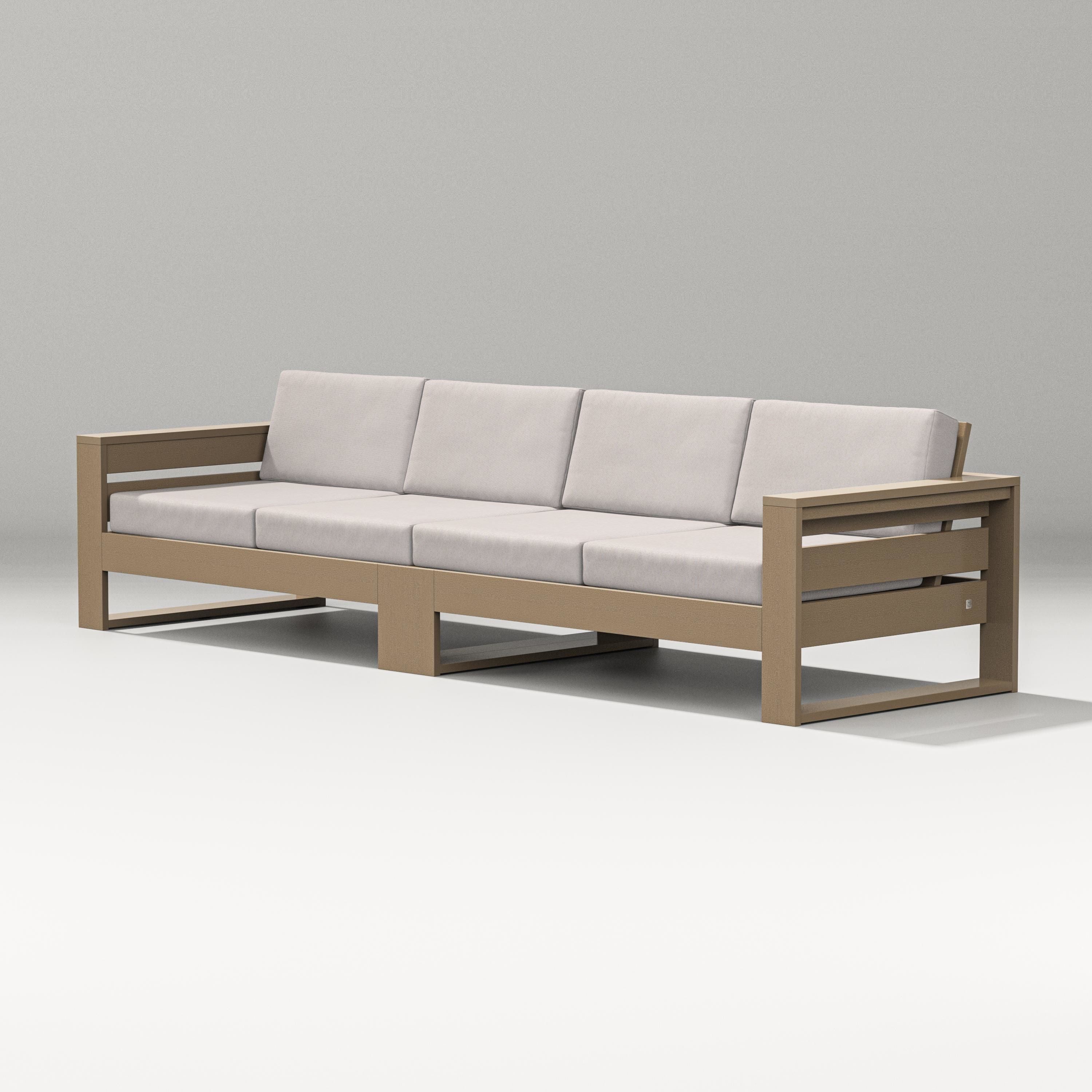 PW Designer Series Latitude Straight Sectional in Vintage Sahara / Dune Burlap