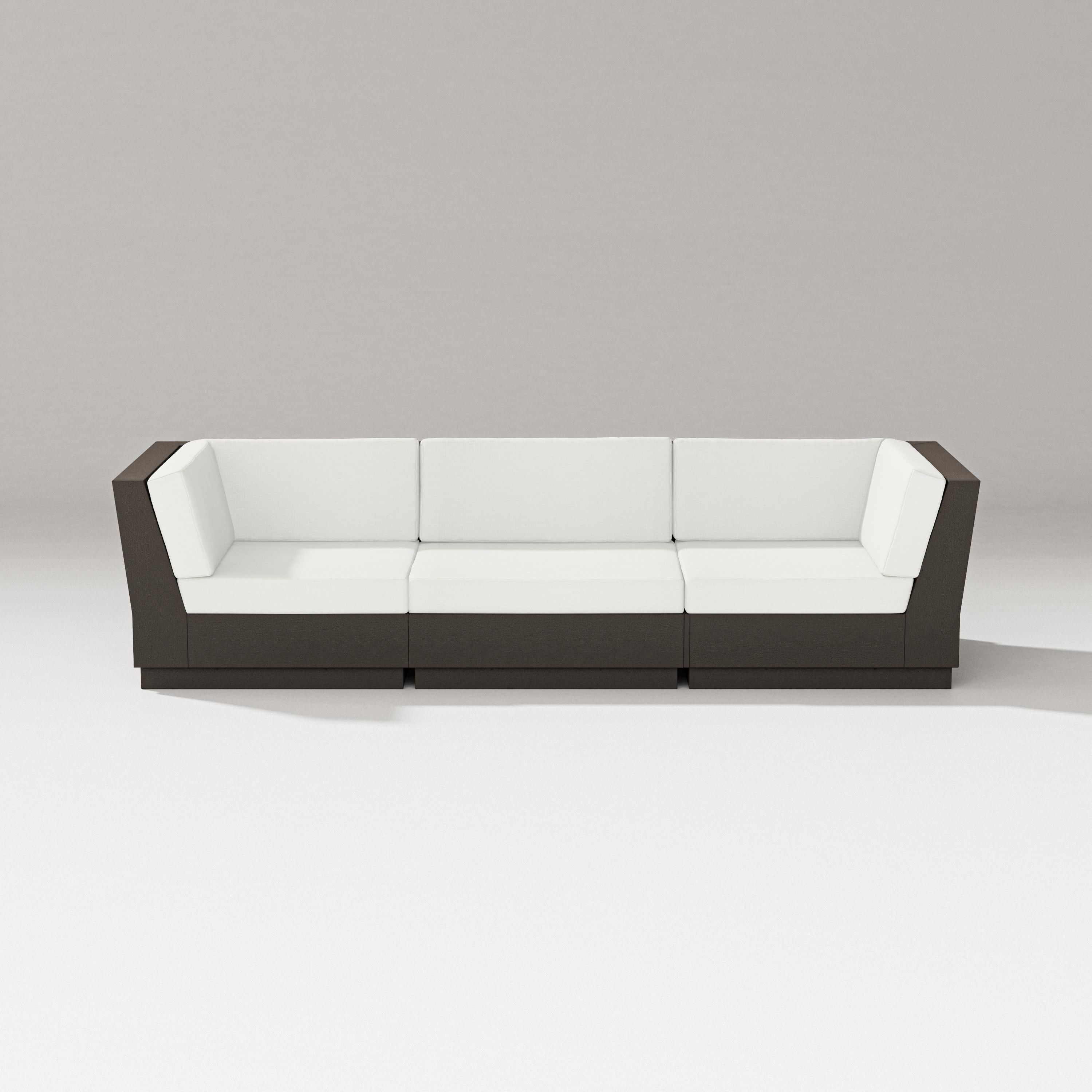 PW Designer Series Elevate Sofa Sectional in Vintage Coffee / Natural Linen