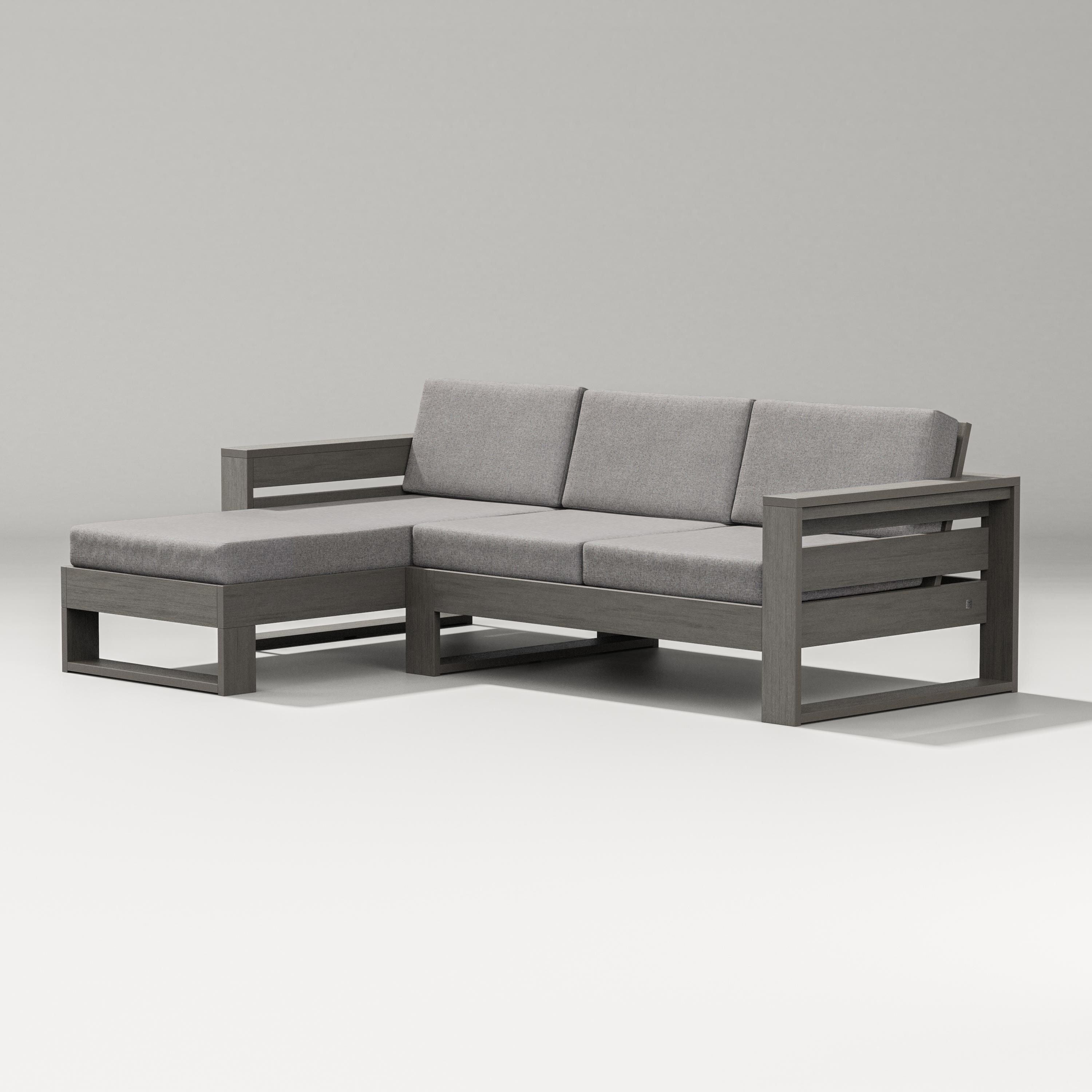 PW Designer Series Latitude Left Chaise Sectional in Driftwood / Grey Mist