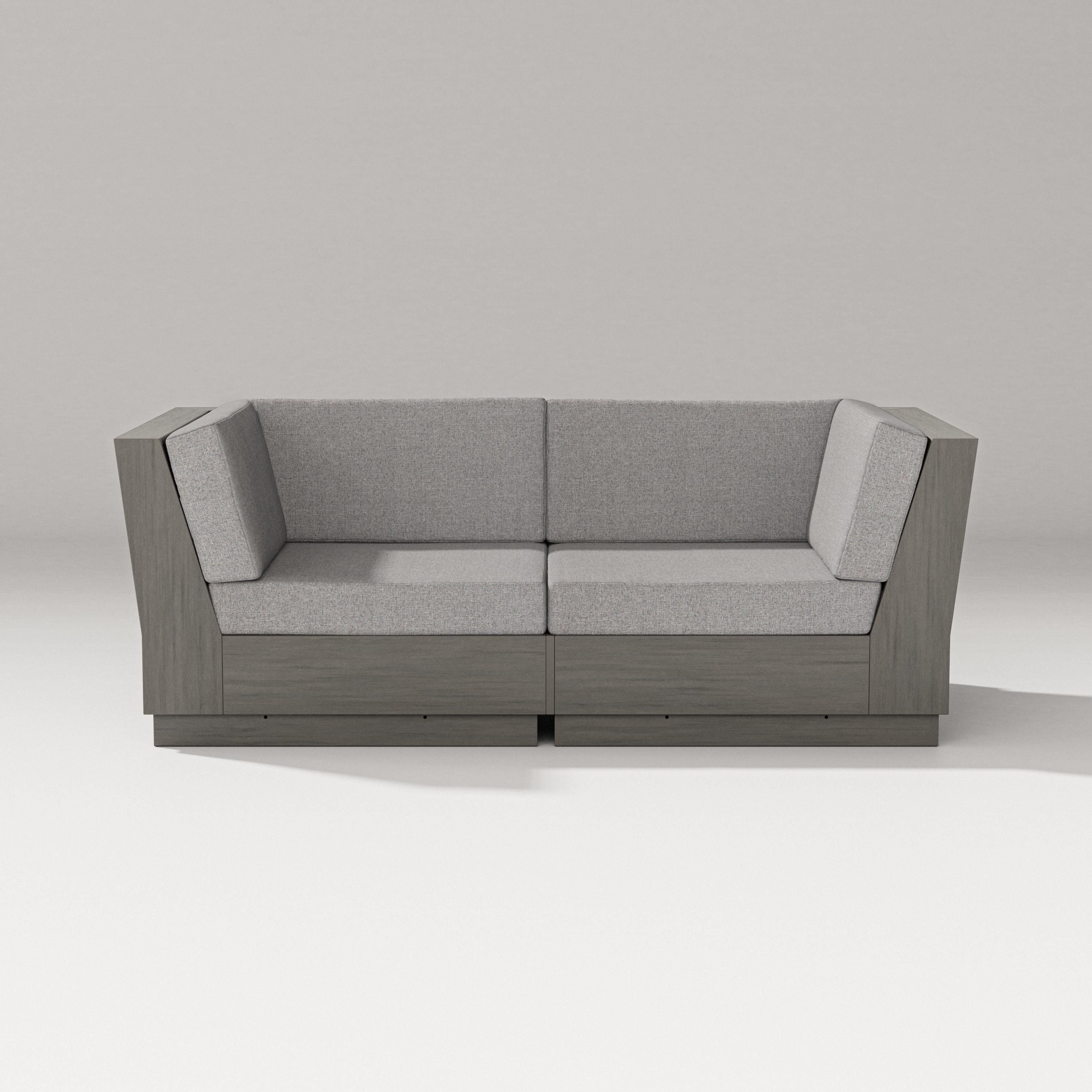 PW Designer Series Elevate Loveseat Sectional in Driftwood / Grey Mist