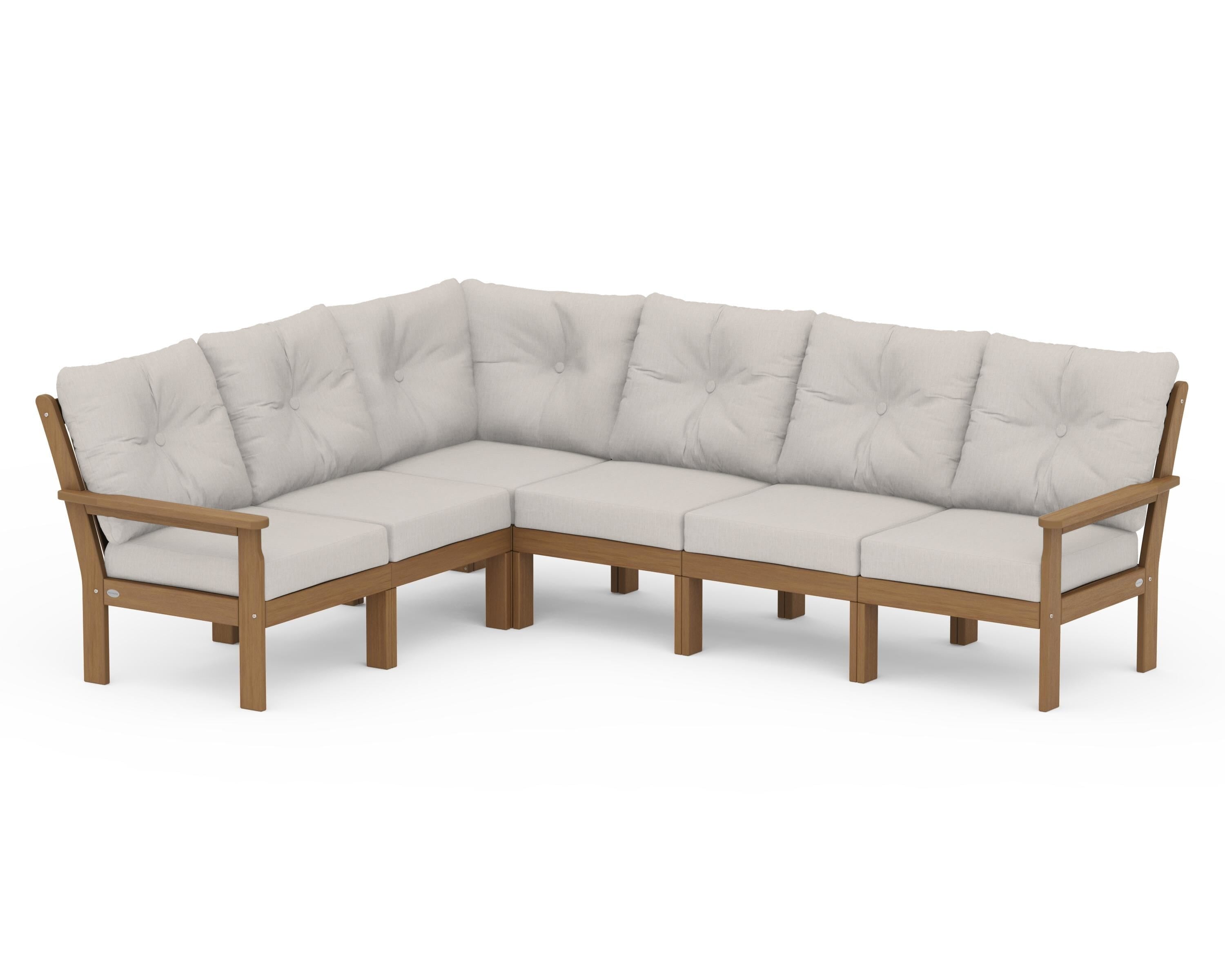 POLYWOOD Vineyard 6-Piece Sectional in Natural / Cast Ash