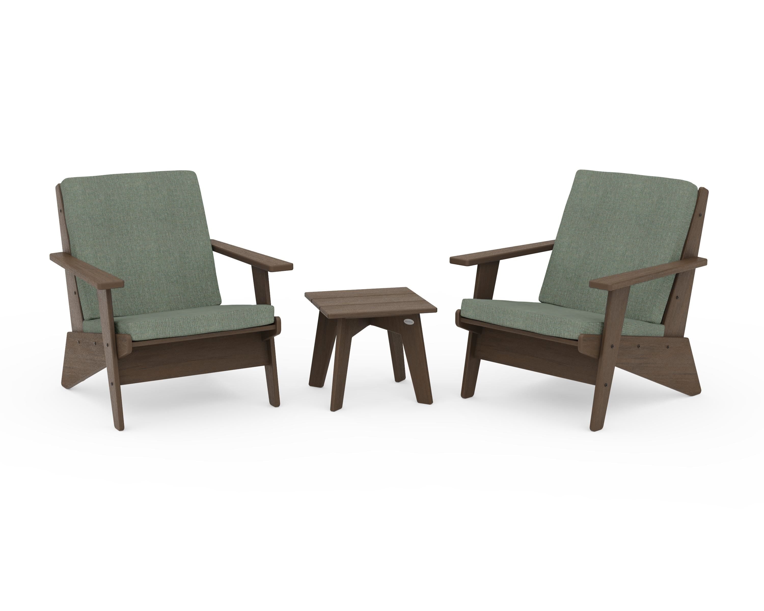 POLYWOOD Riviera Modern Lounge 3-Piece Set in Kona / Cast Sage