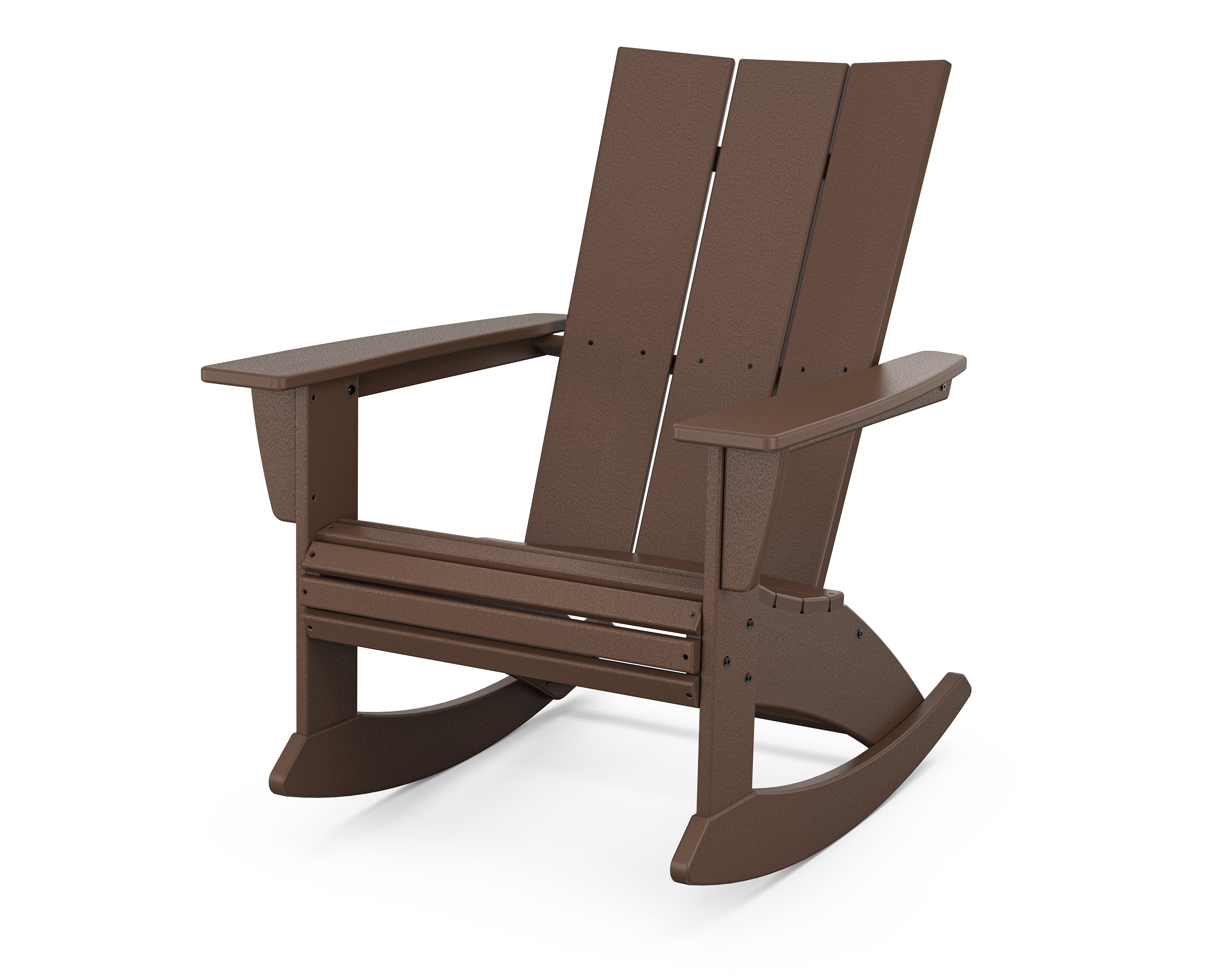 POLYWOOD Modern Curveback Adirondack Rocking Chair in Mahogany