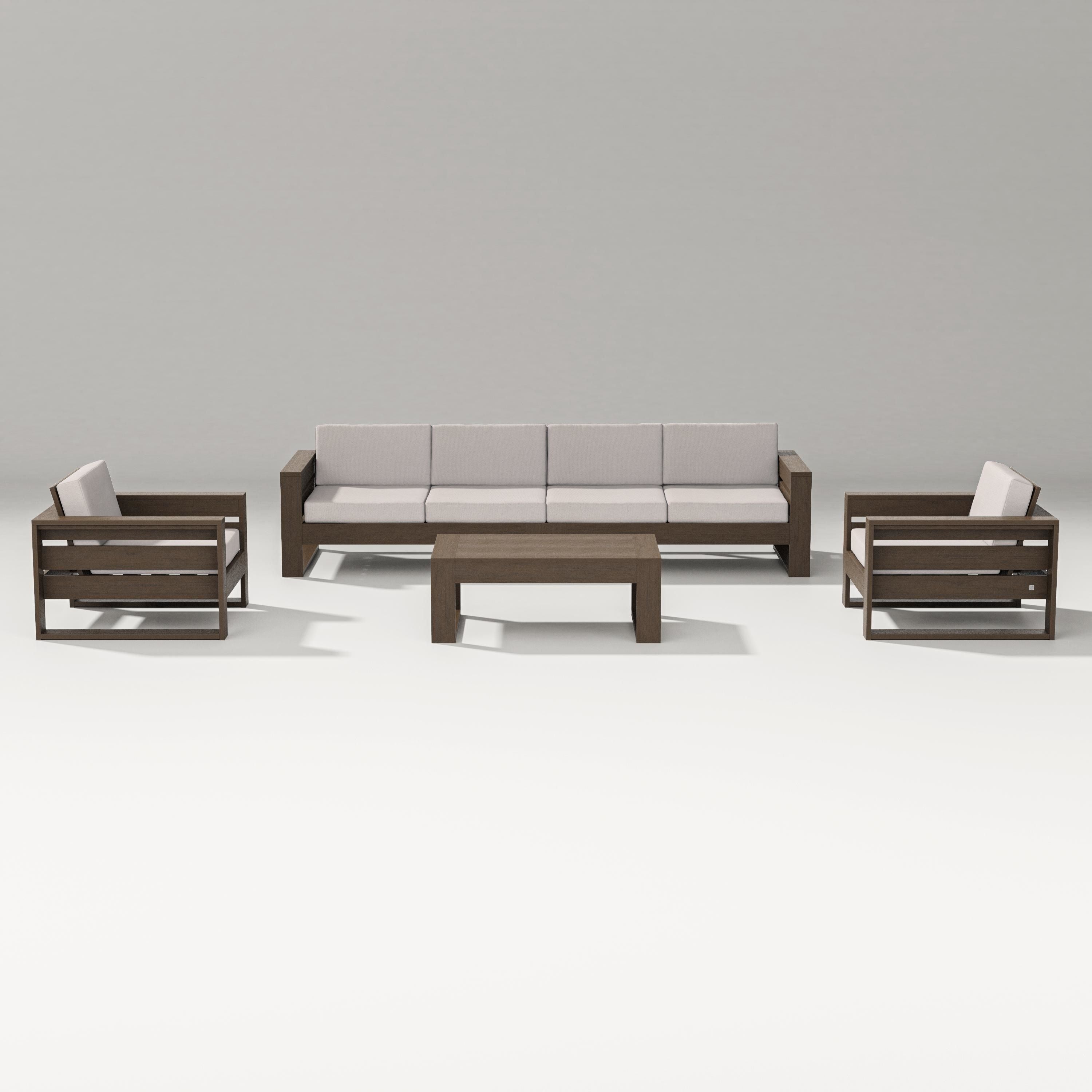 PW Designer Series Latitude 5-Piece Lounge Sofa Set in Kona / Dune Burlap