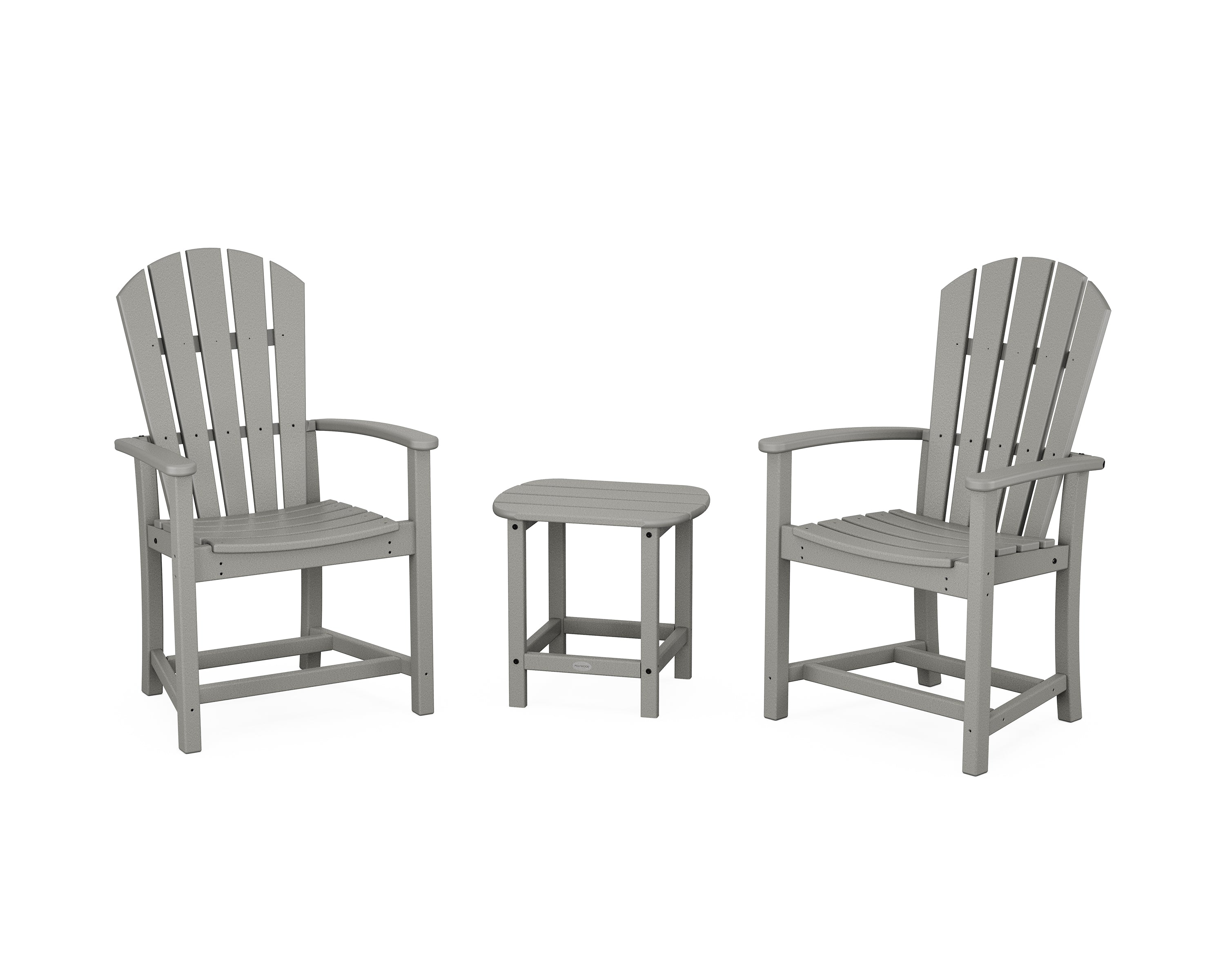POLYWOOD Palm Coast 3-Piece Upright Adirondack Chair Set in Slate Grey