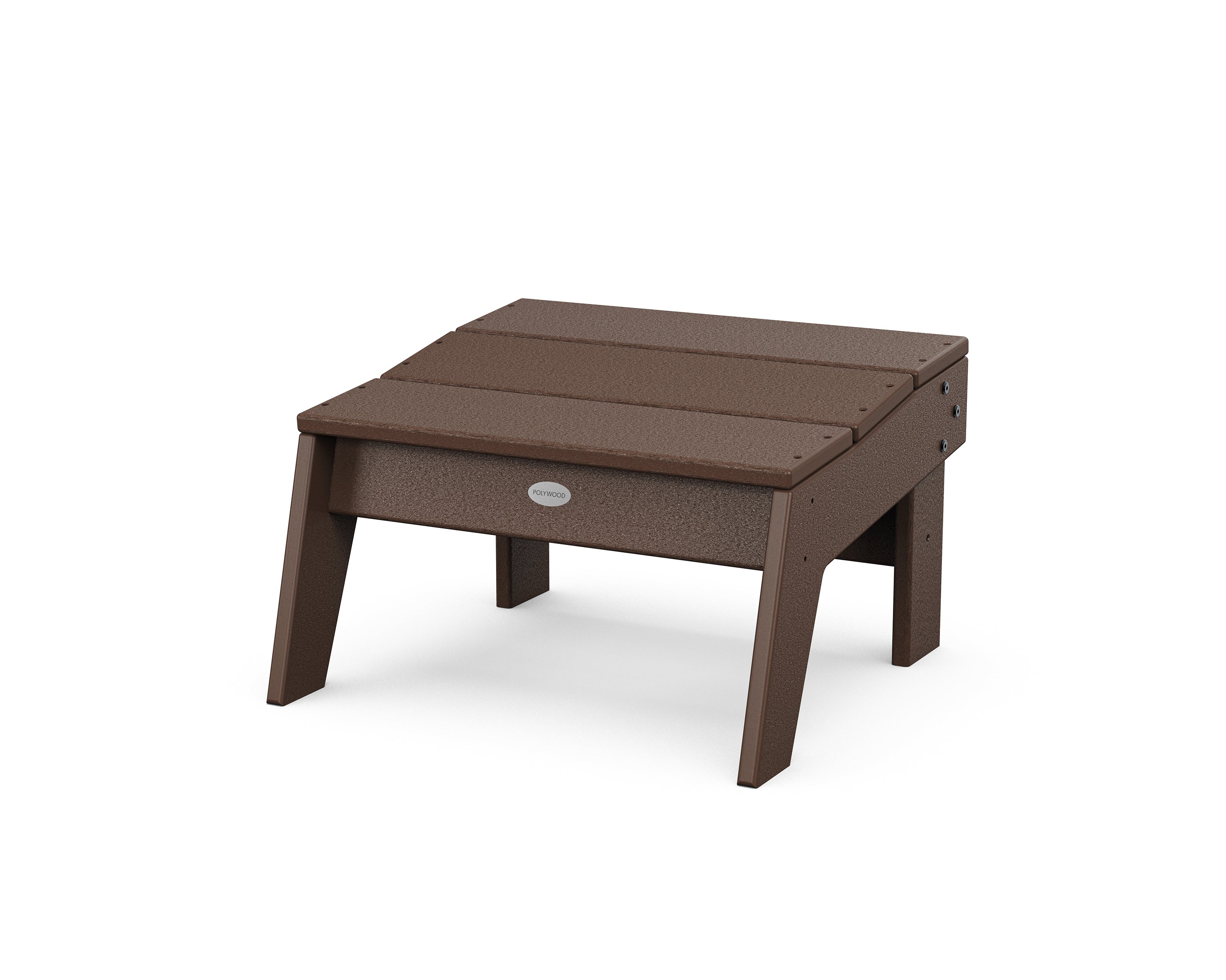 POLYWOOD Modern Studio Ottoman in Mahogany