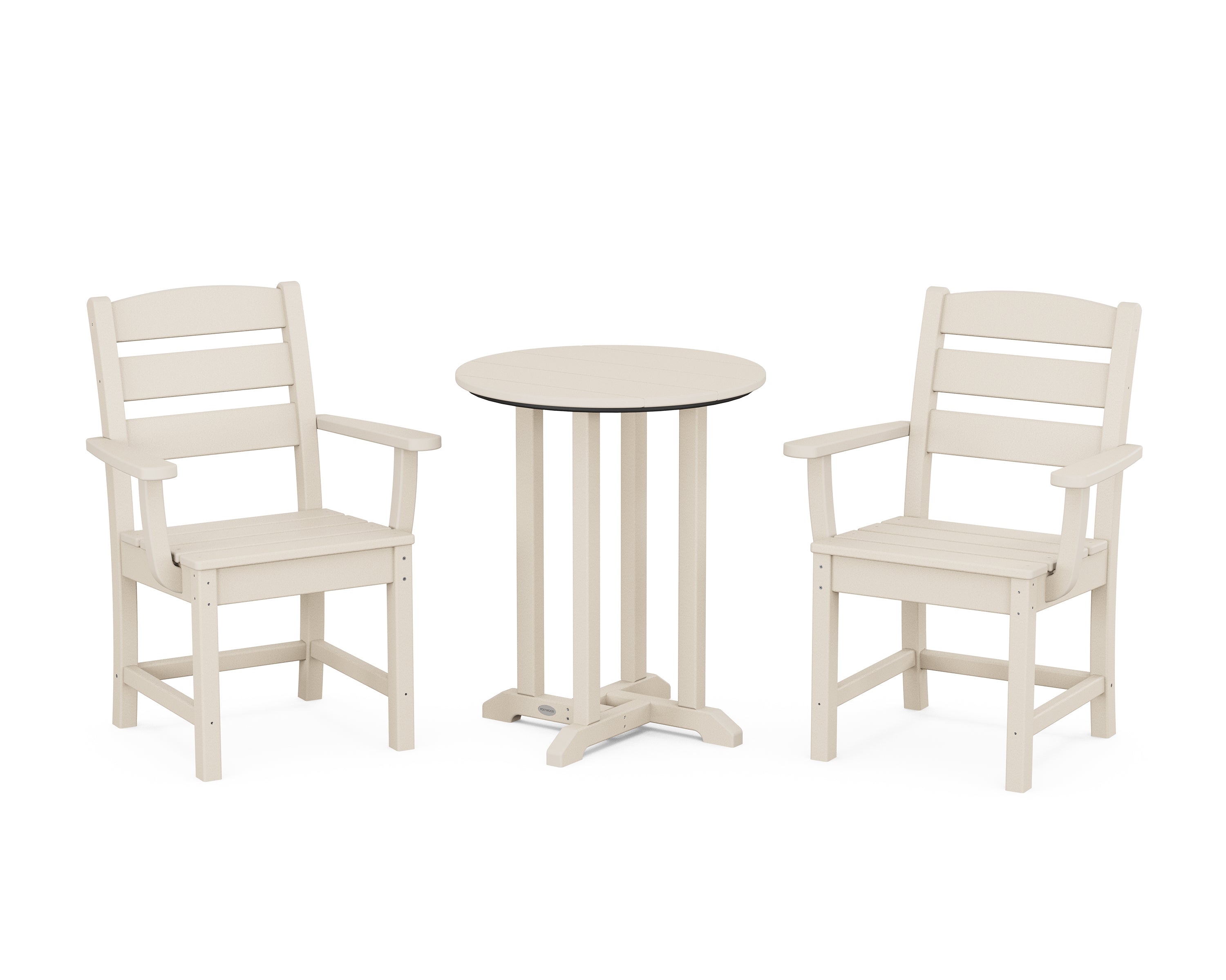 POLYWOOD Lakeside 3-Piece Round Bistro Dining Set in Sand